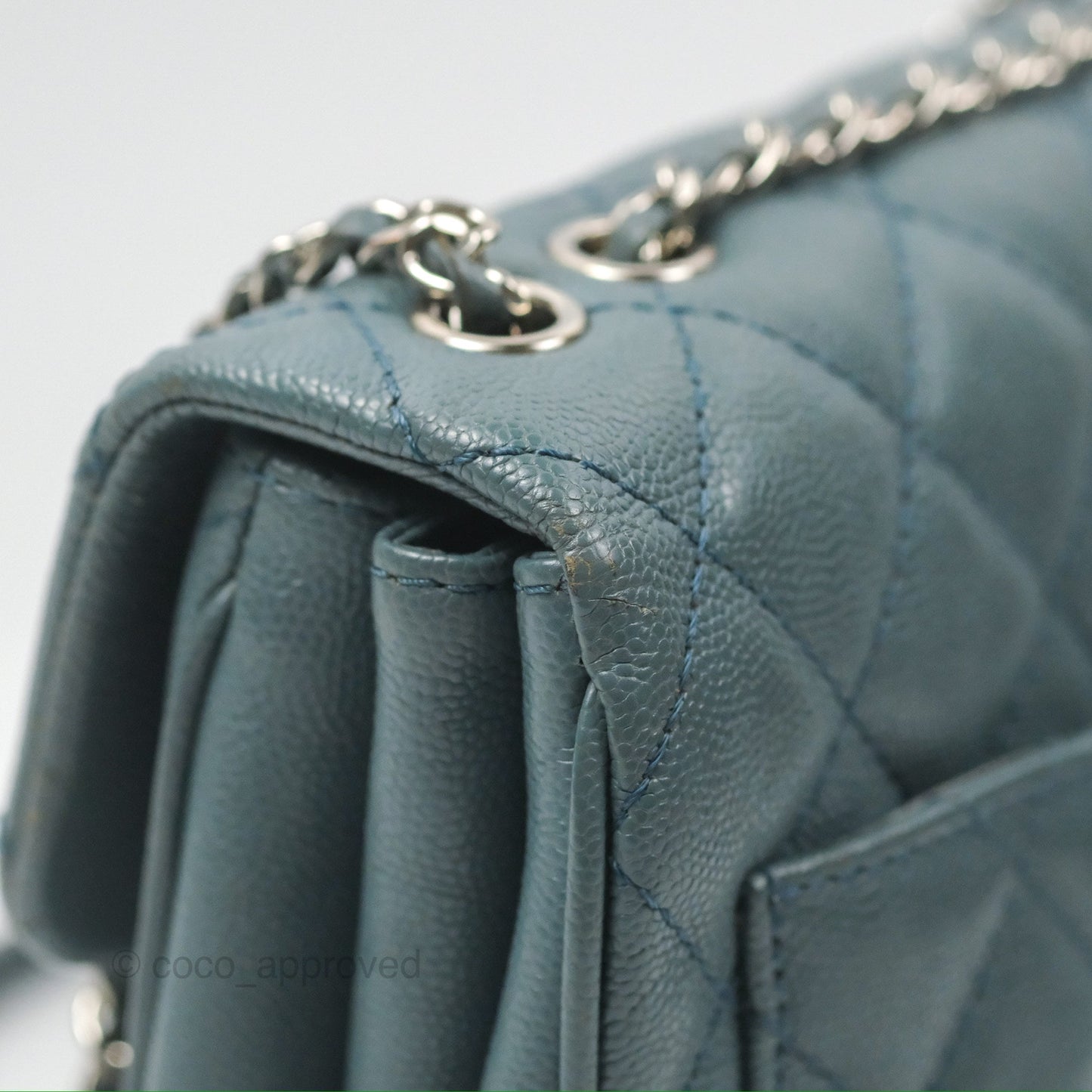 Chanel Quilted Small Urban Companion Flap Bag Blue Caviar Silver Hardware