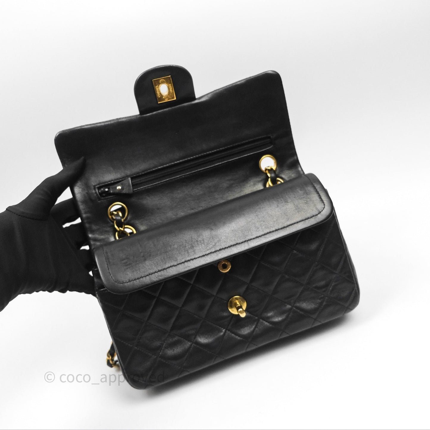 Chanel Classic Vintage Small Flap Black Lambskin 24K Gold Hardware