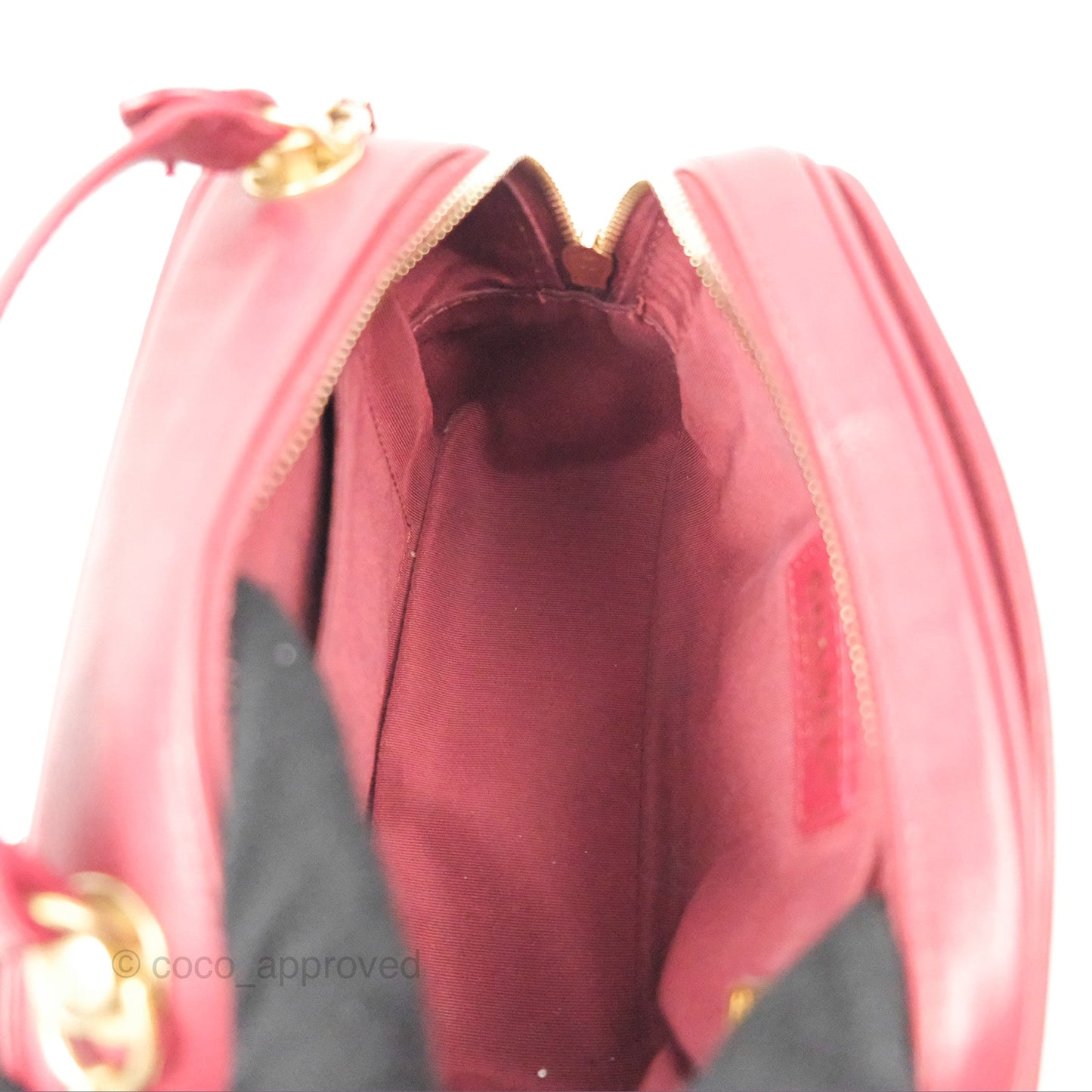 Chanel Quilted CC Small Vanity Case Dark Red Calfskin