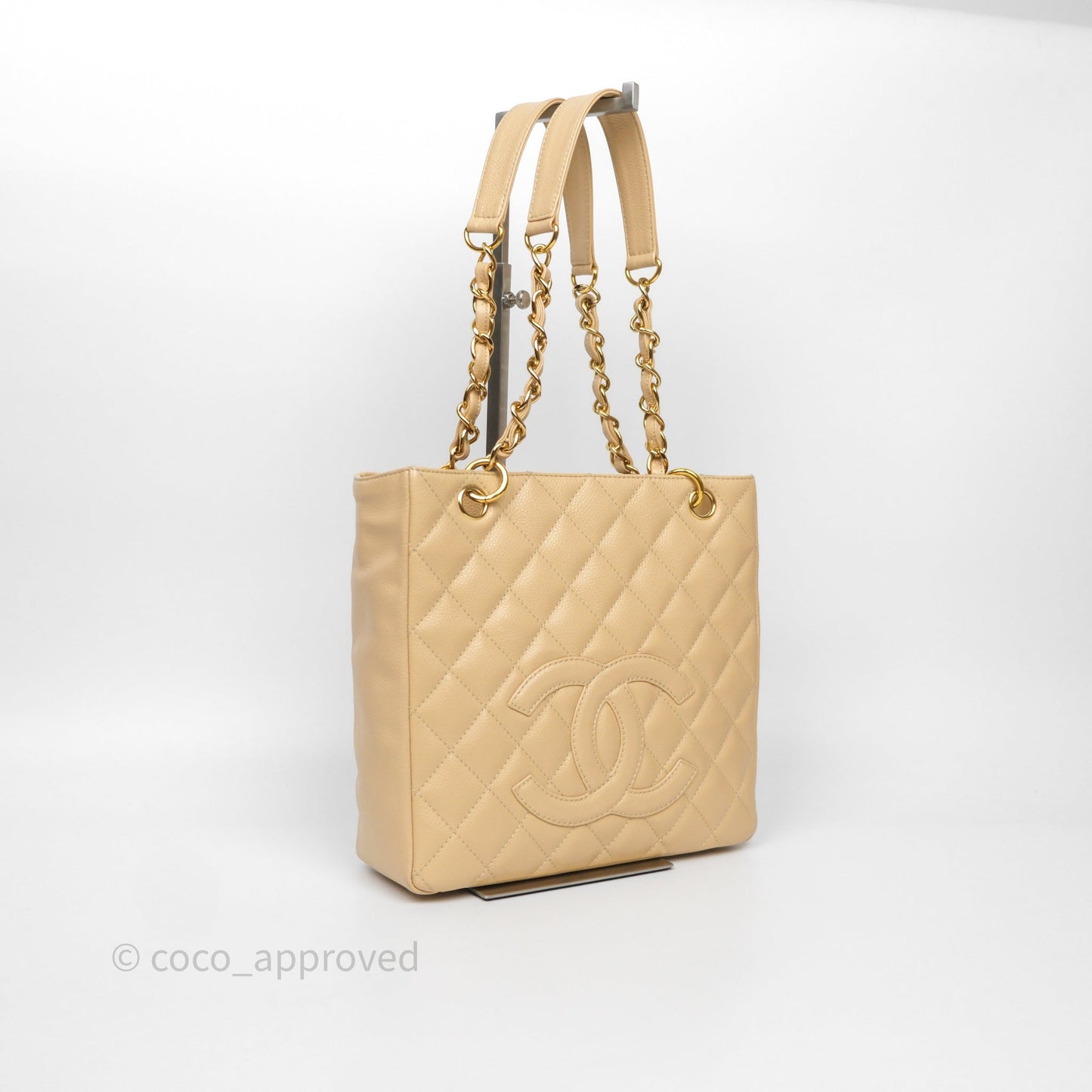 Chanel PST Tote Beige Caviar Gold Hardware