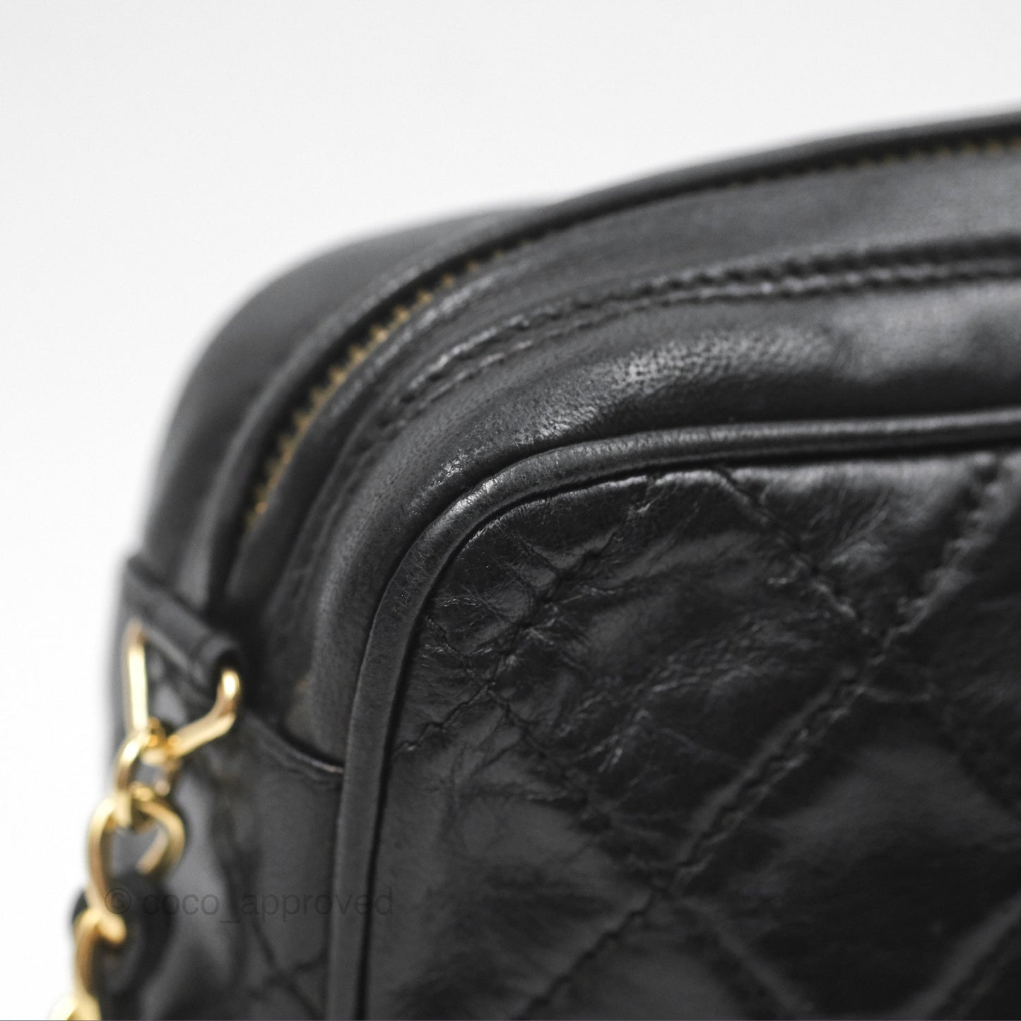 Chanel Vintage Camera Bag Black Lambskin Gold Hardware