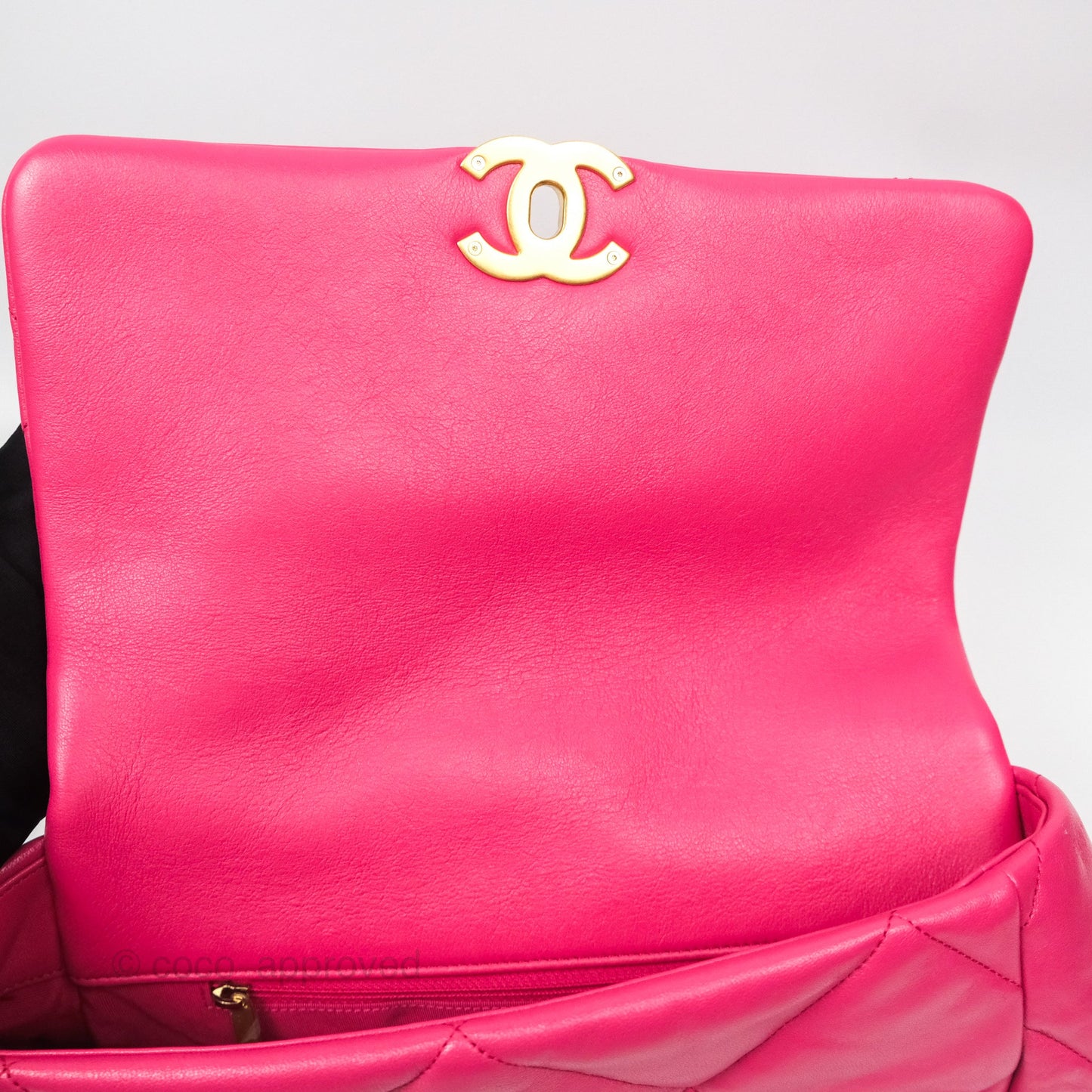 Chanel 19 Large (Medium) Dark Pink Goatskin Mixed Hardware