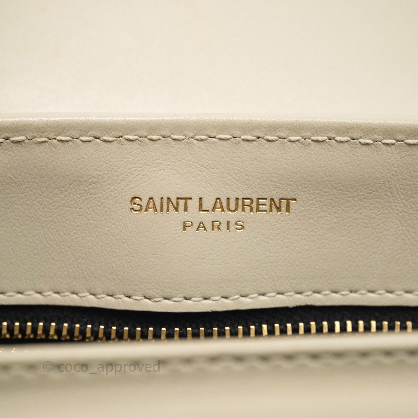 Saint Laurent Small Loulou Flap Bag Beige Calfskin Gold Hardware