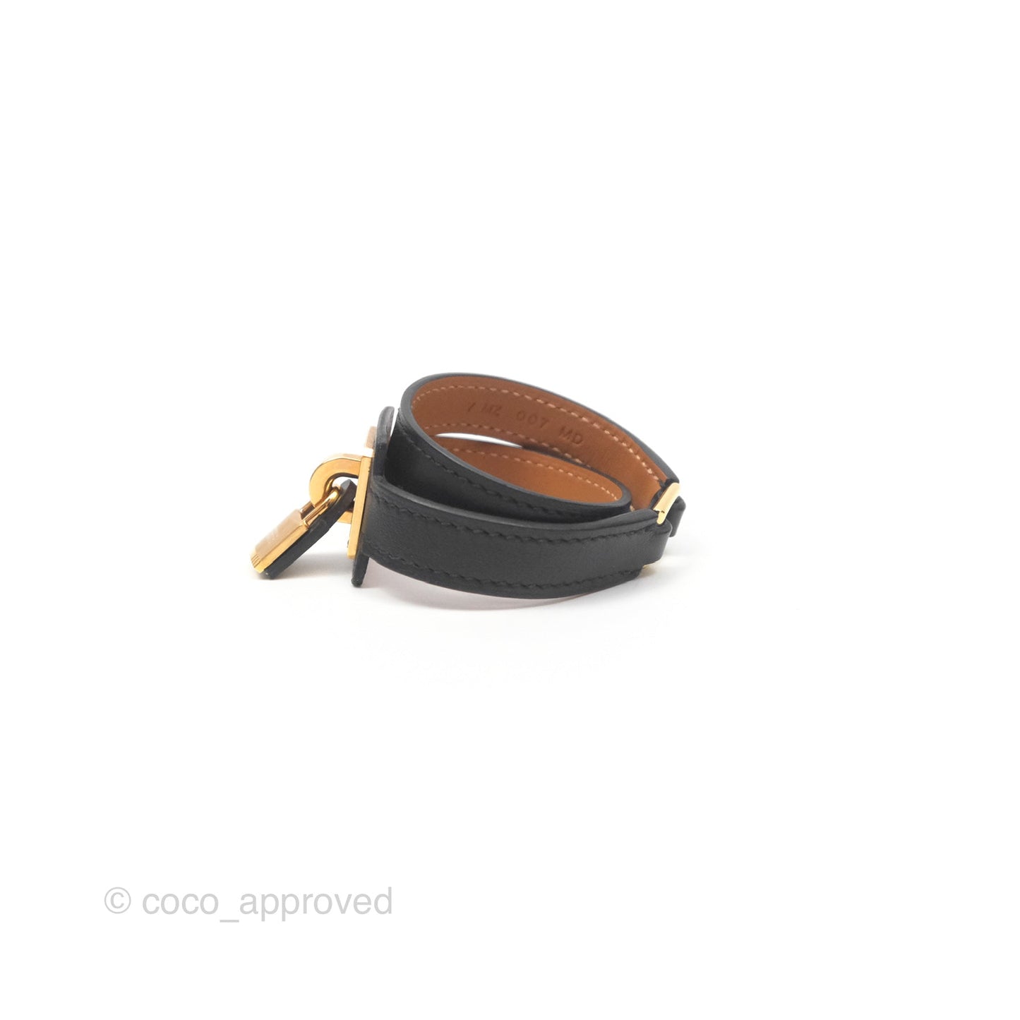 Hermès O'Kelly Bracelet Noir 89 Swift Gold Hardware