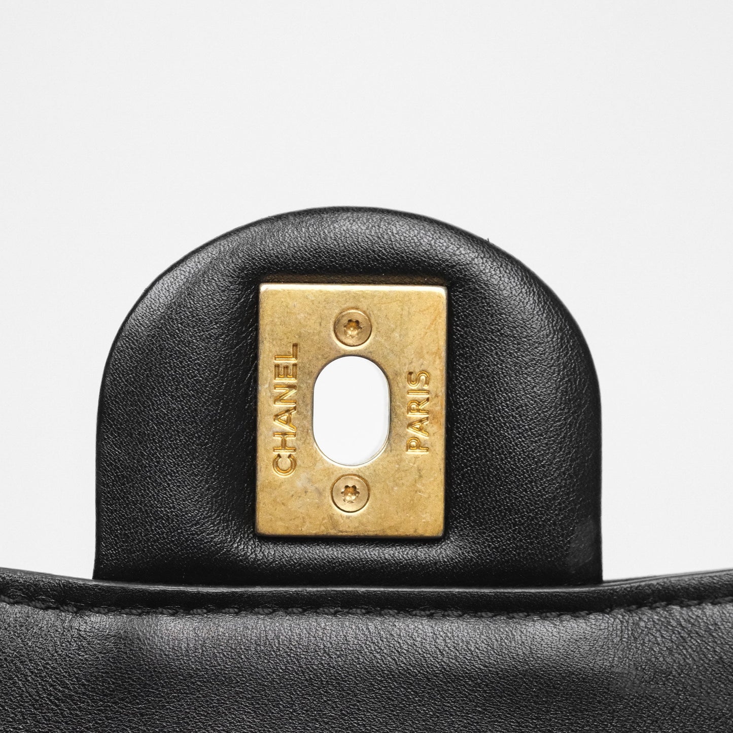 Chanel Mini Moon Messenger Bag Black Calfskin Aged Gold Hardware