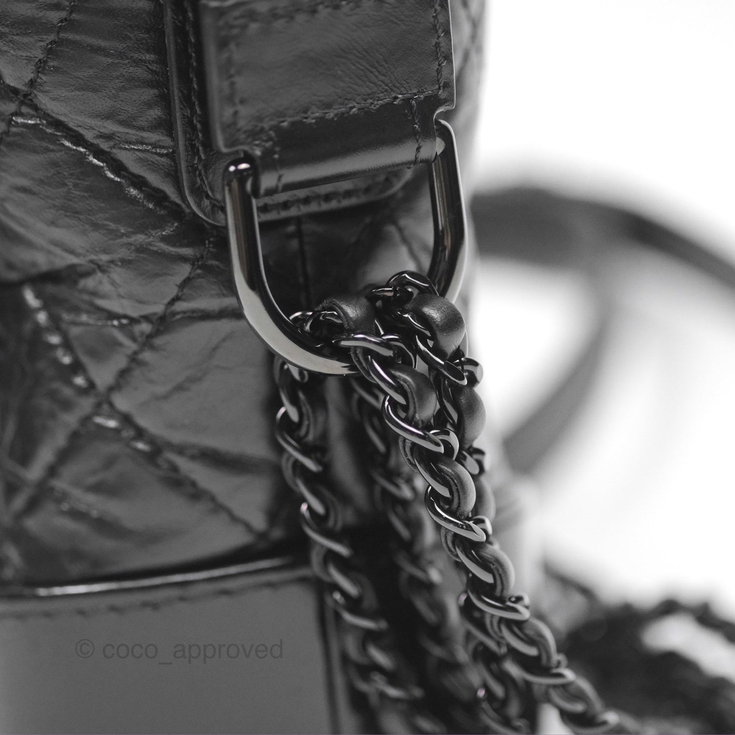 Chanel Small Gabrielle Hobo Quilted So Black Aged Calfskin
