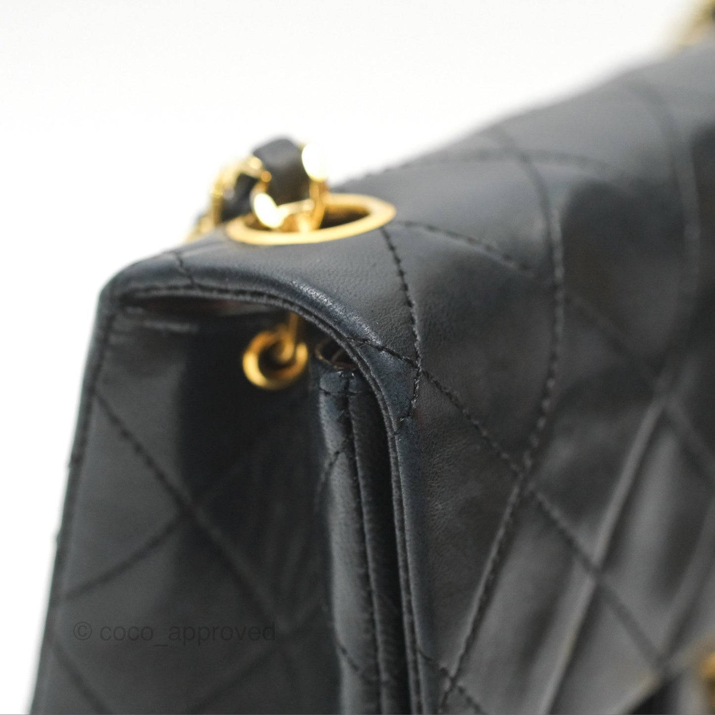 Chanel Vintage Mini Square Black Lambskin 24K Gold Hardware