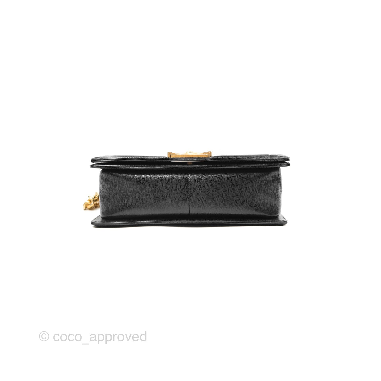 Chanel Quilted Medium Boy Black Caviar Aged Gold Hardware
