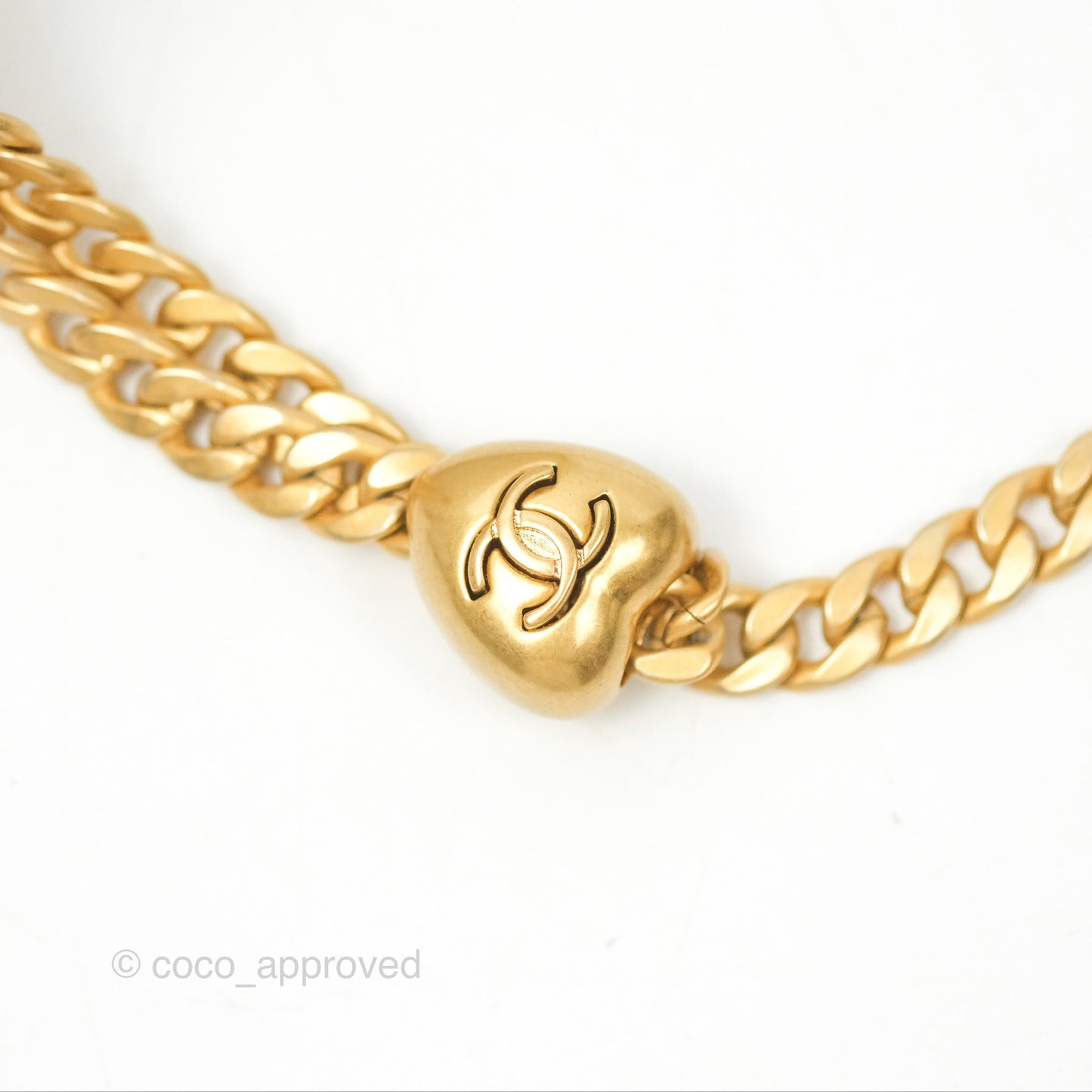 Chanel Vanity with Heart Adjustable Chain White Caviar Aged Gold Hardware