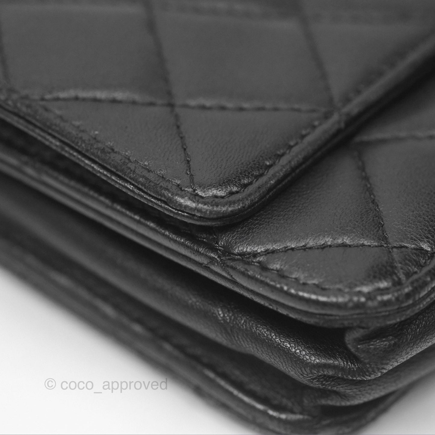Chanel Quilted Wallet on Chain WOC Black Lambskin Palladium Hardware