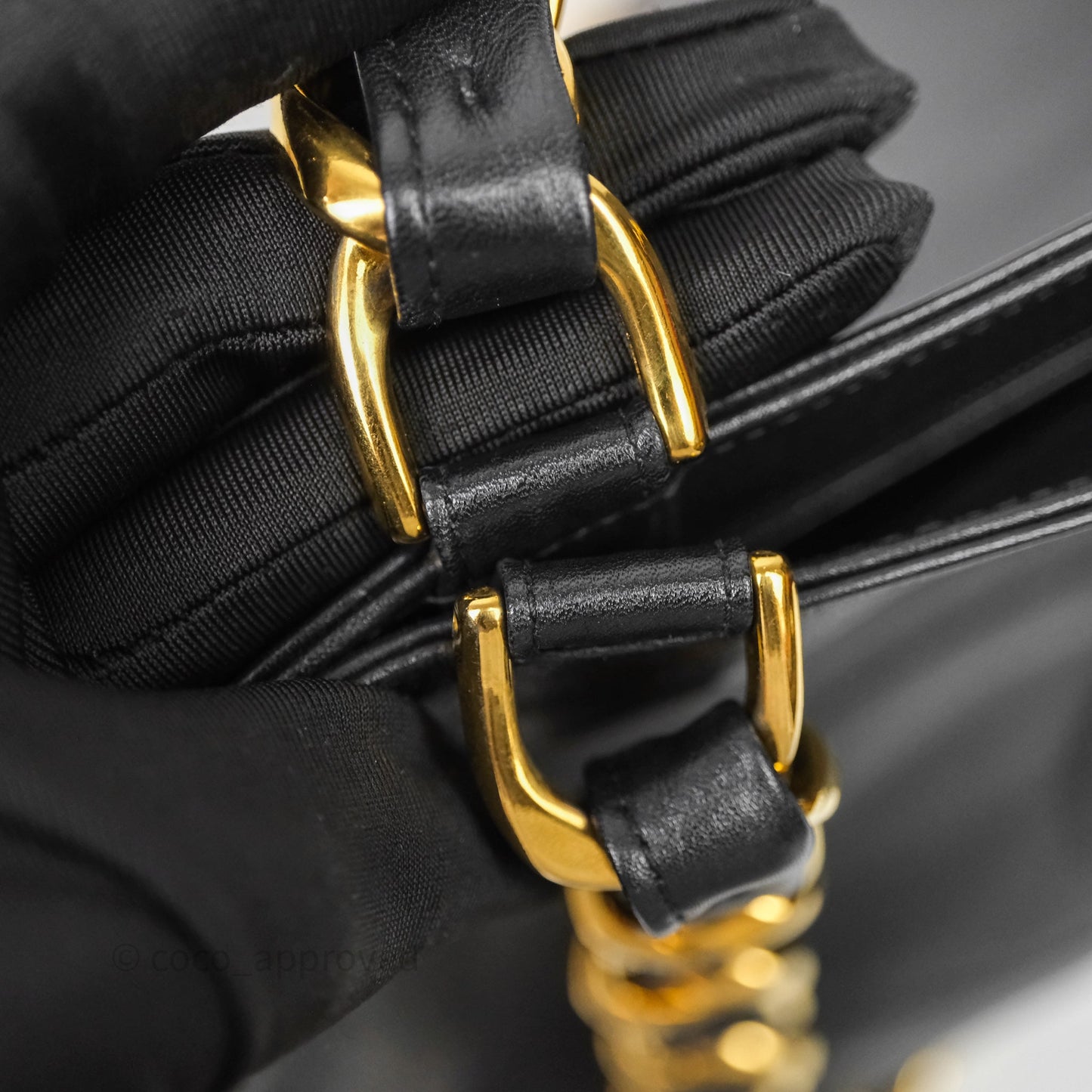 Chanel Vintage Shoulder Bag Black Calfskin Gold Hardware