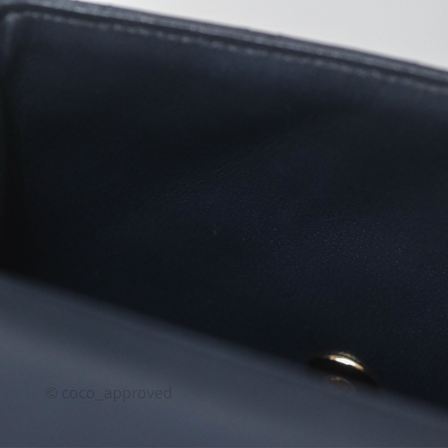 Chanel Mini Square Flap Quilted Navy Lambskin Gold Hardware