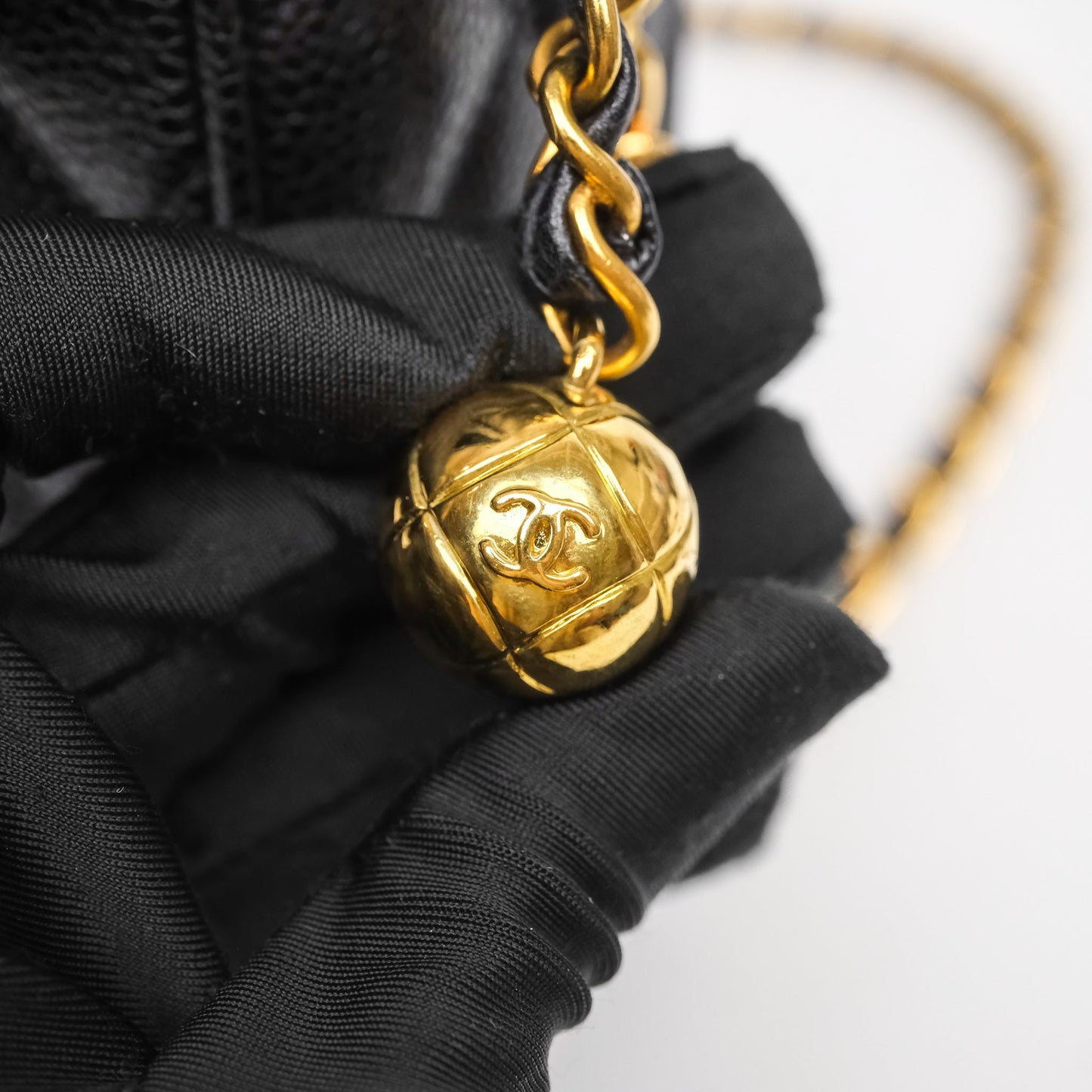 Chanel Vintage Camera Bag Coco Crush Black Caviar Gold Hardware