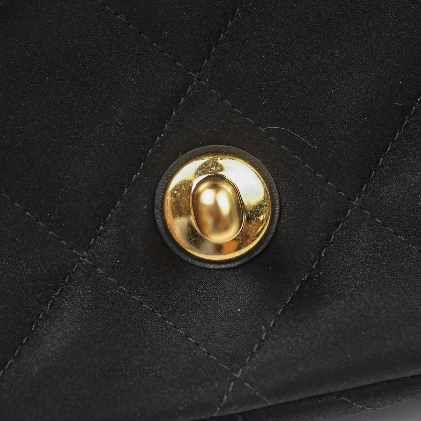 Chanel Mini Square with Crystal Top Handle Black Satin Gold Hardware
