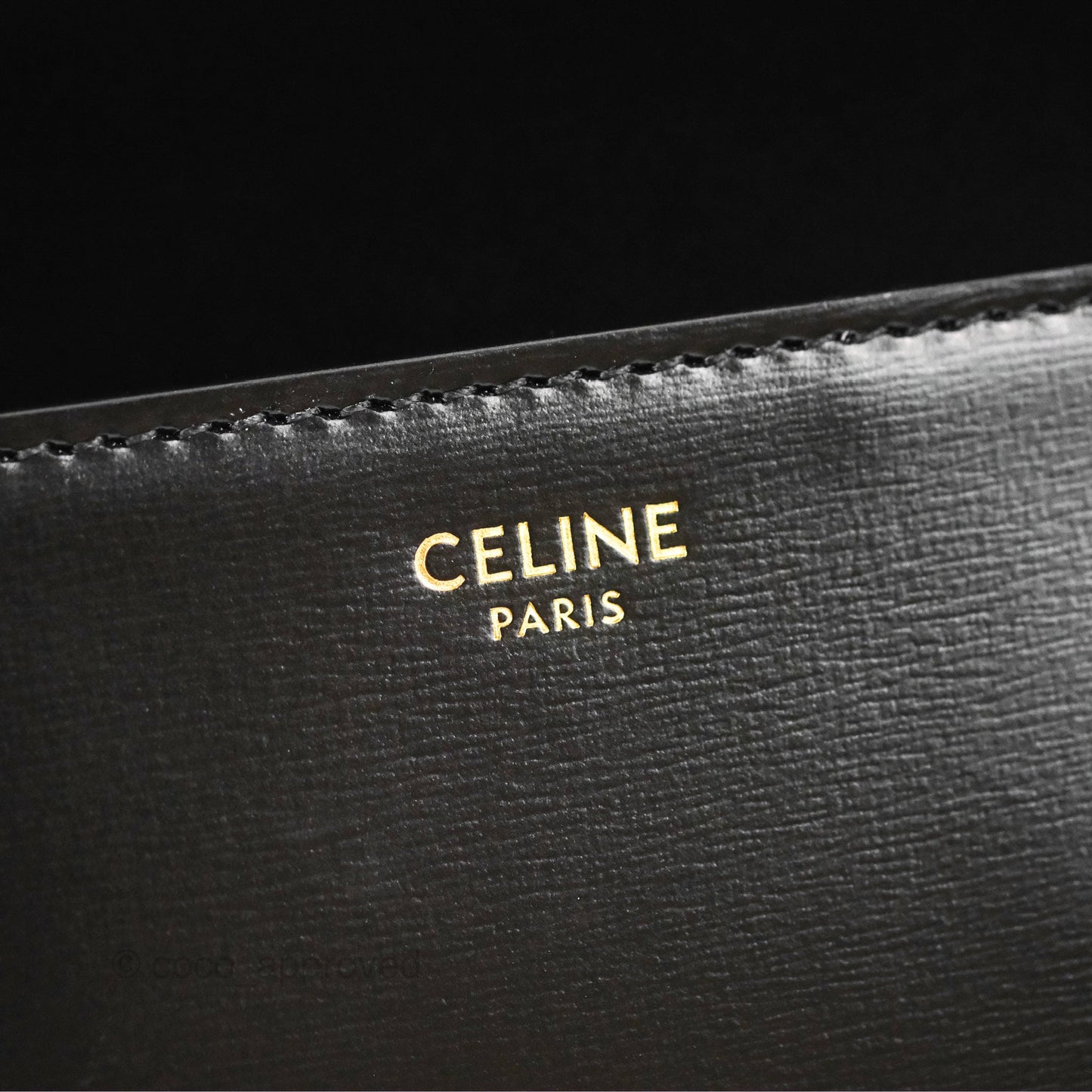 Celine Triomphe Shoulder Bag Black Calfskin