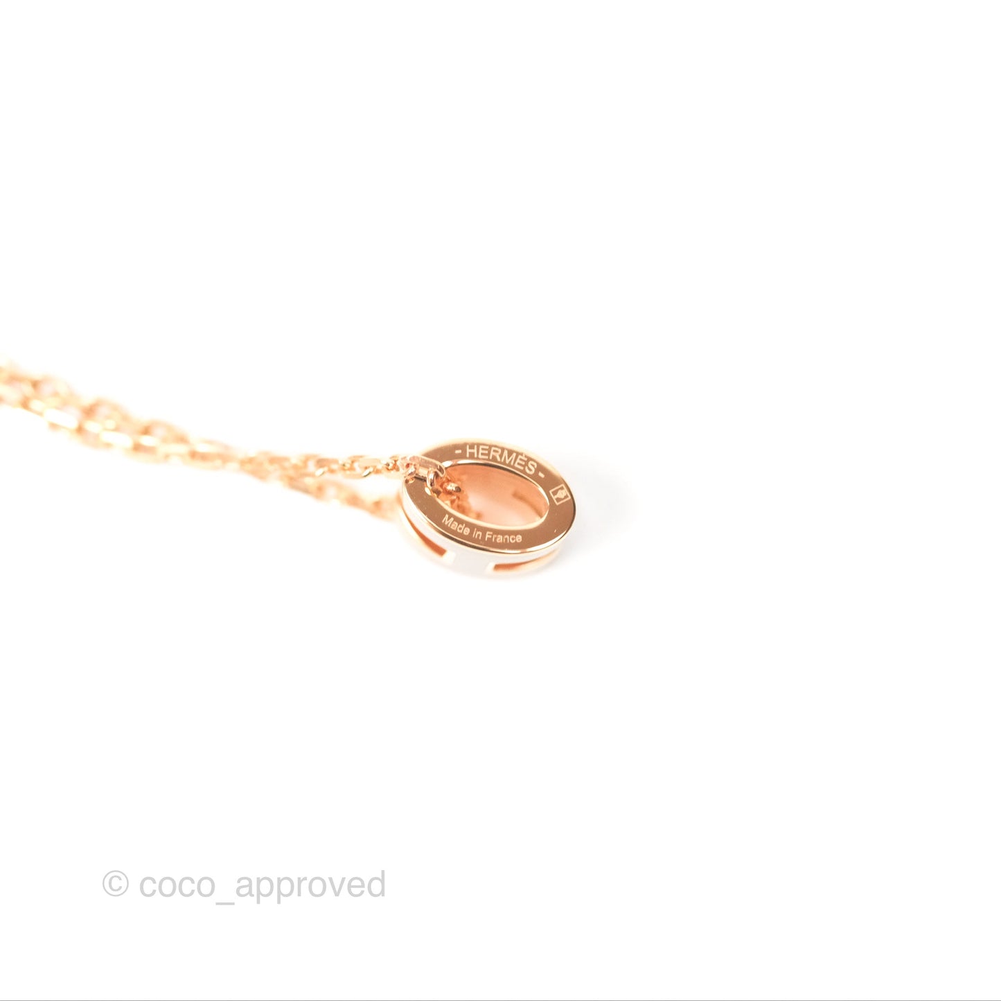 Hermès Mini Pop H Marron Glace Pendant Necklace Rose Gold Hardware