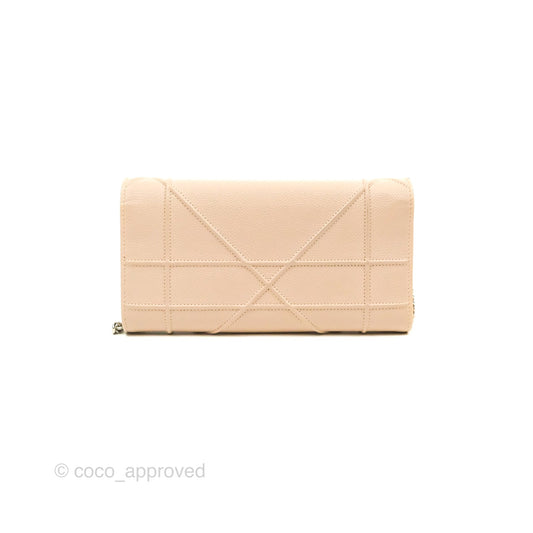 Christian Dior Diorama Croisiere Chain Wallet Grained Calfskin Rose Poudre