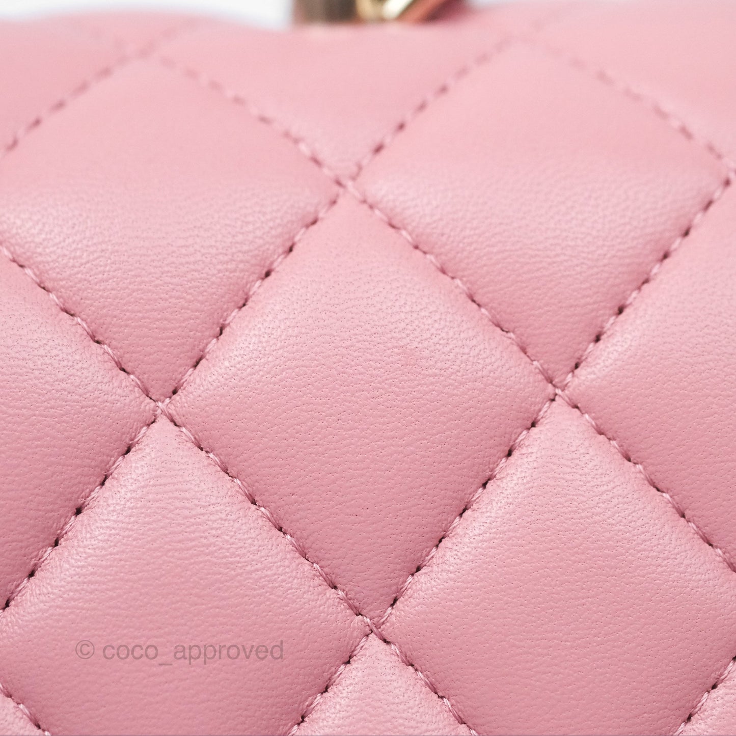 Chanel Top Handle Mini Rectangular Flap Bag Pink Lambskin Gold Hardware