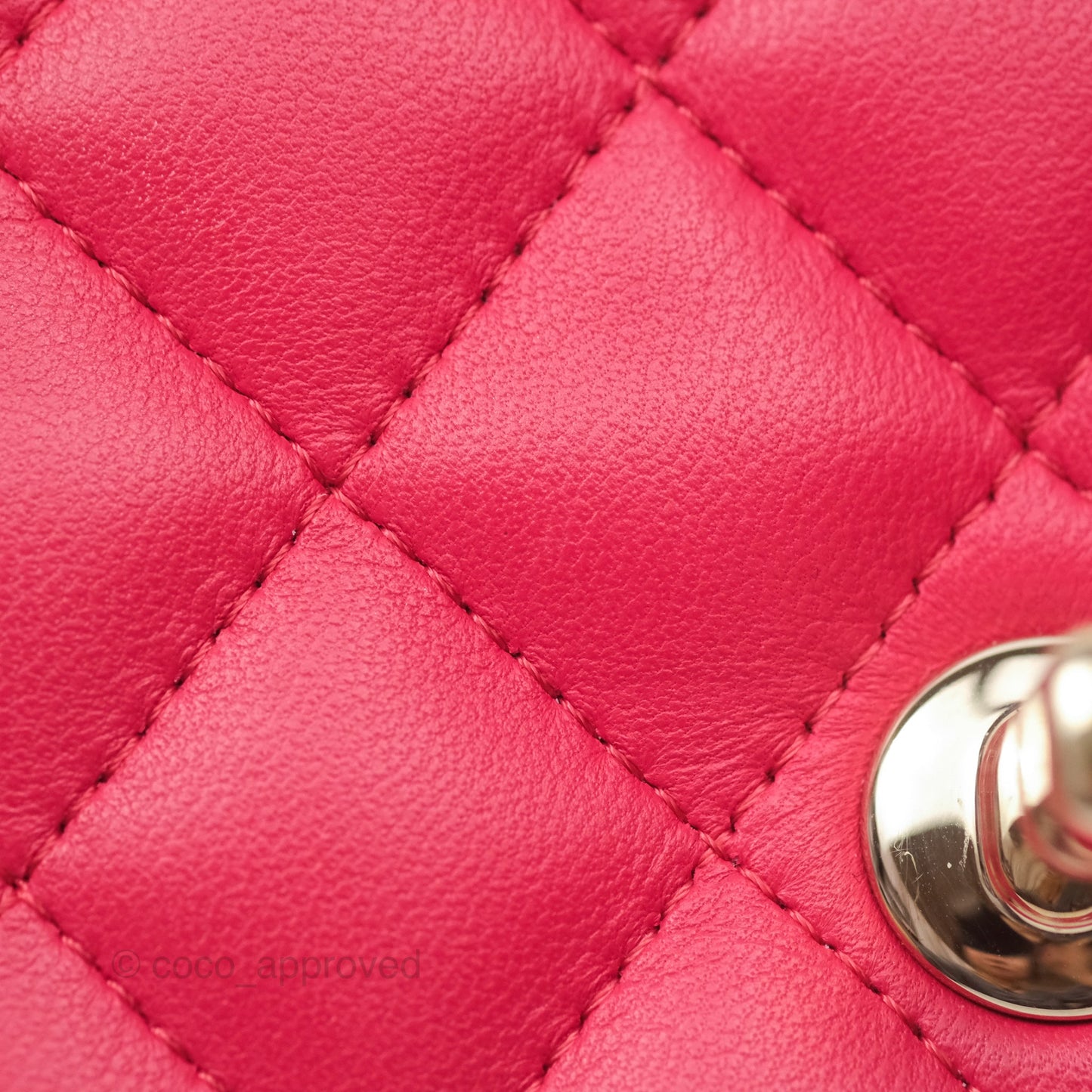 Chanel Quilted Mini Rectangular Flap Berry Red Lambskin Gold Hardware