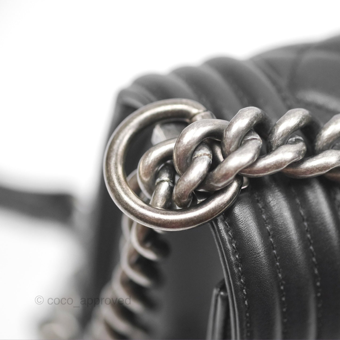 Chanel Medium Boy Quilted Black Calfskin Ruthenium Hardware