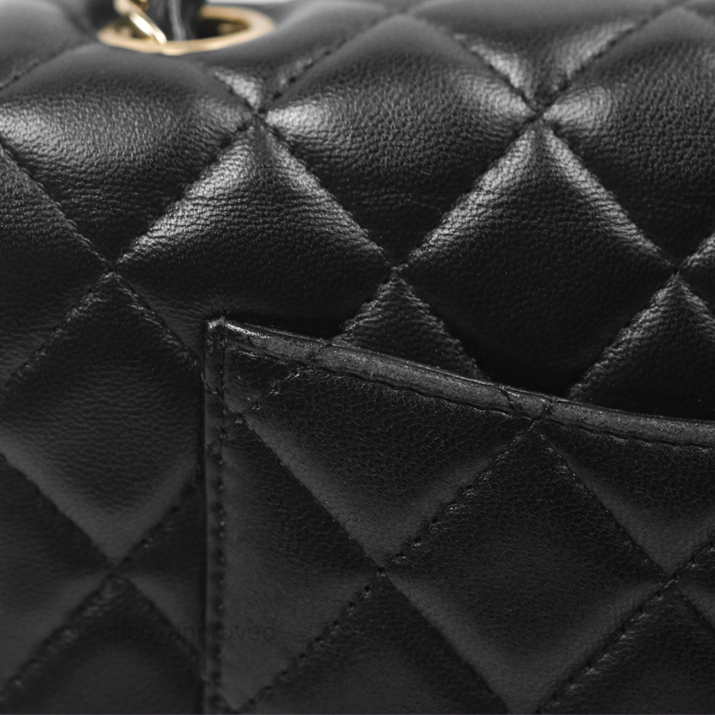 Chanel Quilted Mini Rectangular Flap Black Lambskin Gold Hardware