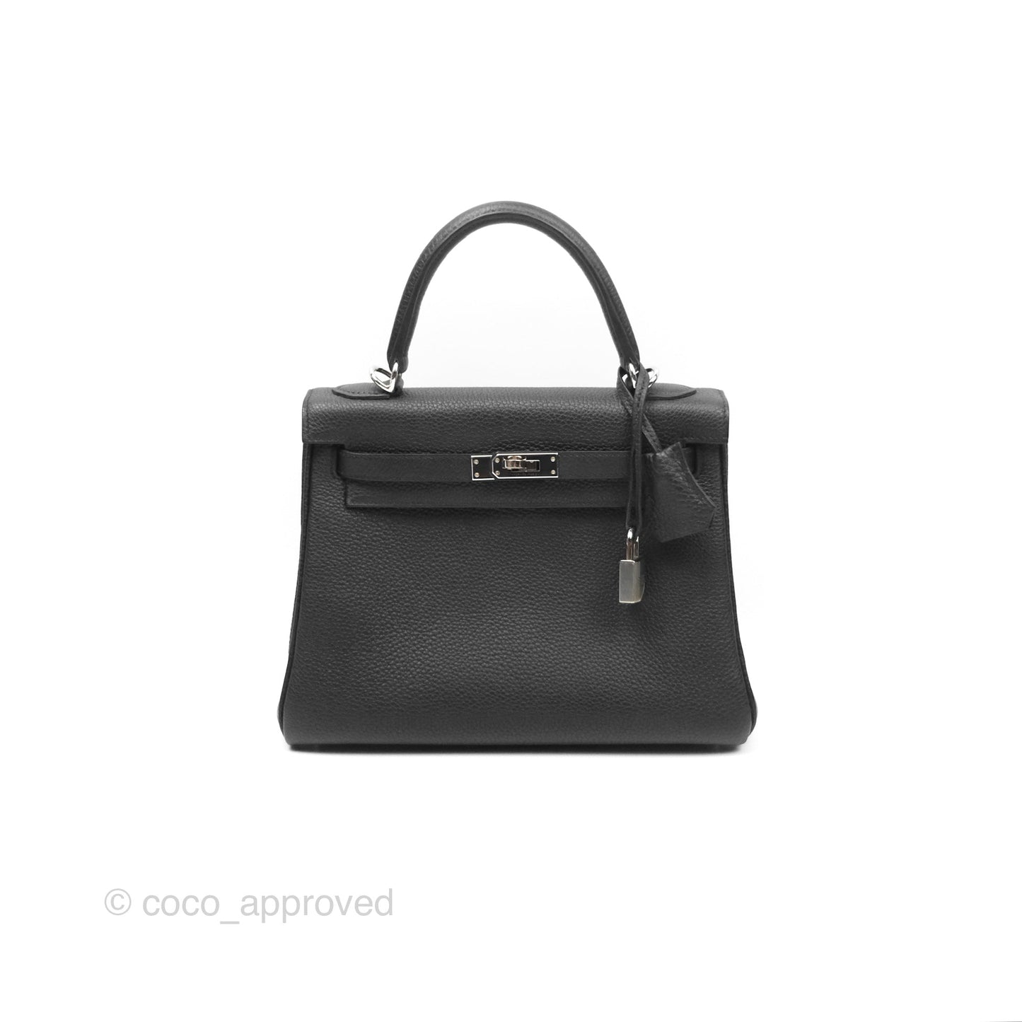 Hermès Retourne Kelly 25 Black Togo Palladium Hardware