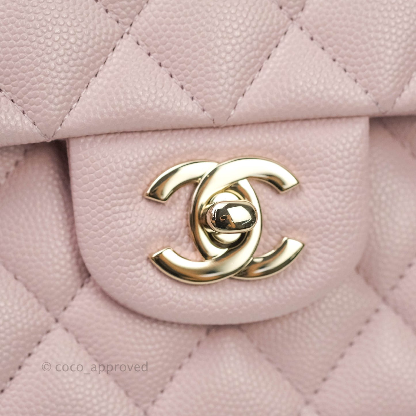 Chanel M/L Medium Double Flap Bag Lilac Rose Clair Caviar Gold Hardware 21S