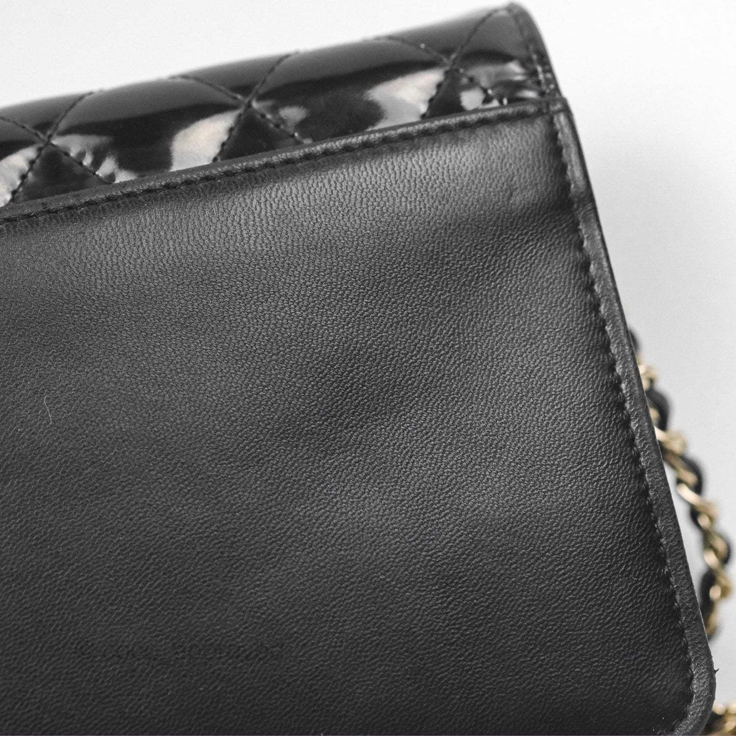 Chanel Wallet On Chain WOC Black Patent Lambskin Gold Hardware