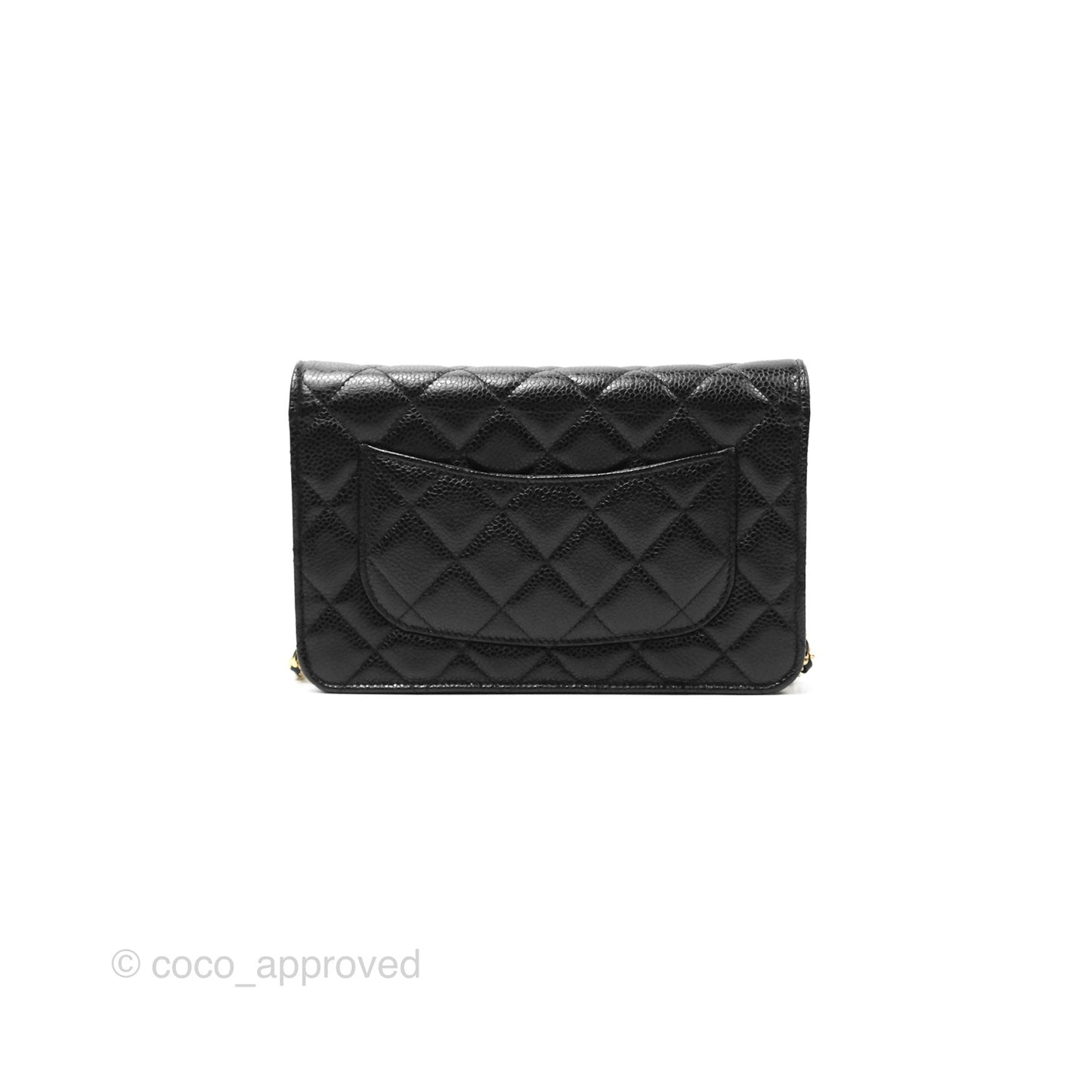 Chanel Classic Quilted Wallet On Chain WOC Black Caviar Gold Hardware