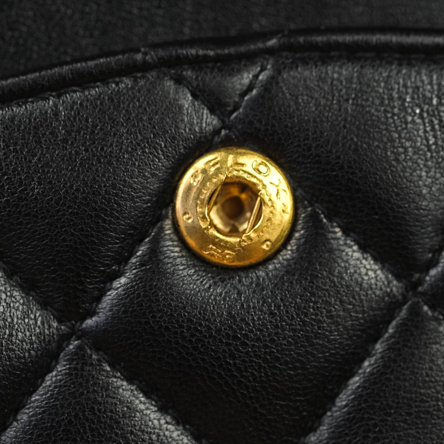 Chanel Vintage M/L Lambskin Medium Double Flap Bag Black 24K Gold Hardware