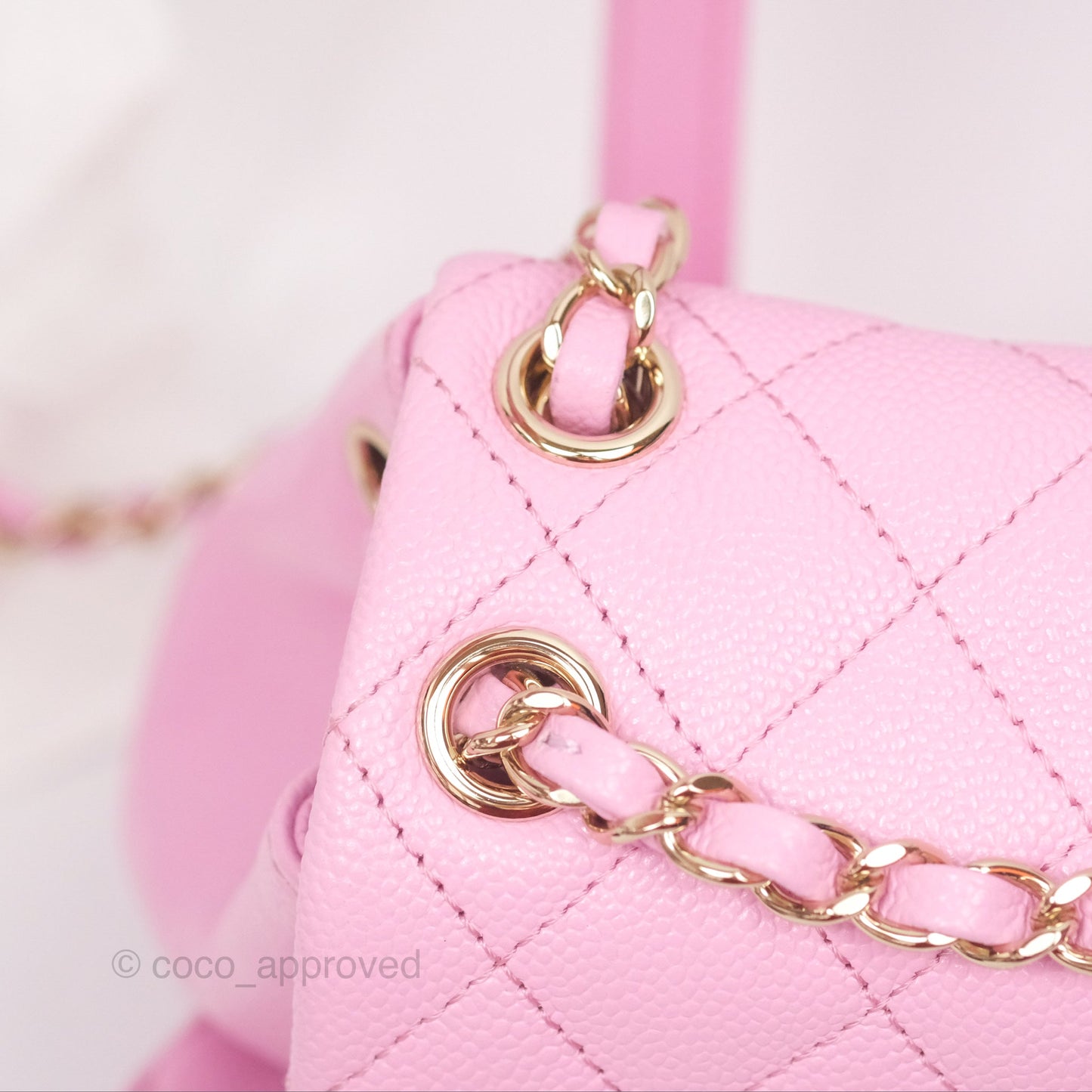 Chanel Mini Duma Backpack Pink Caviar Gold Hardware 23P