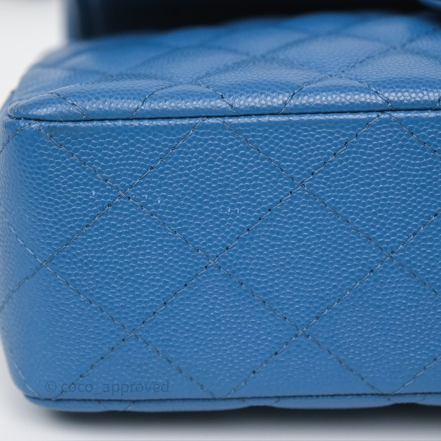 Chanel Small Classic Quilted Flap Blue Caviar Gold Hardware