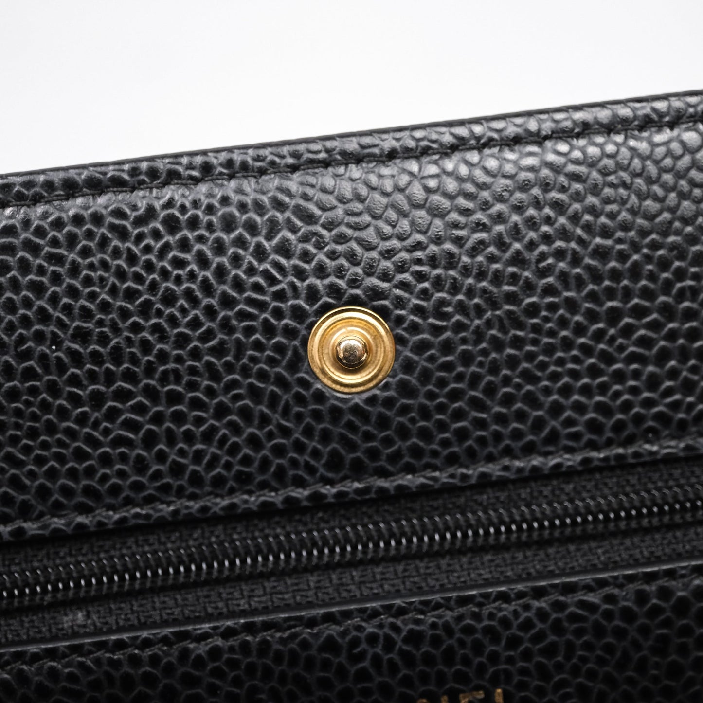 Chanel Classic Wallet On Chain WOC Quilted Black Caviar Gold Hardware