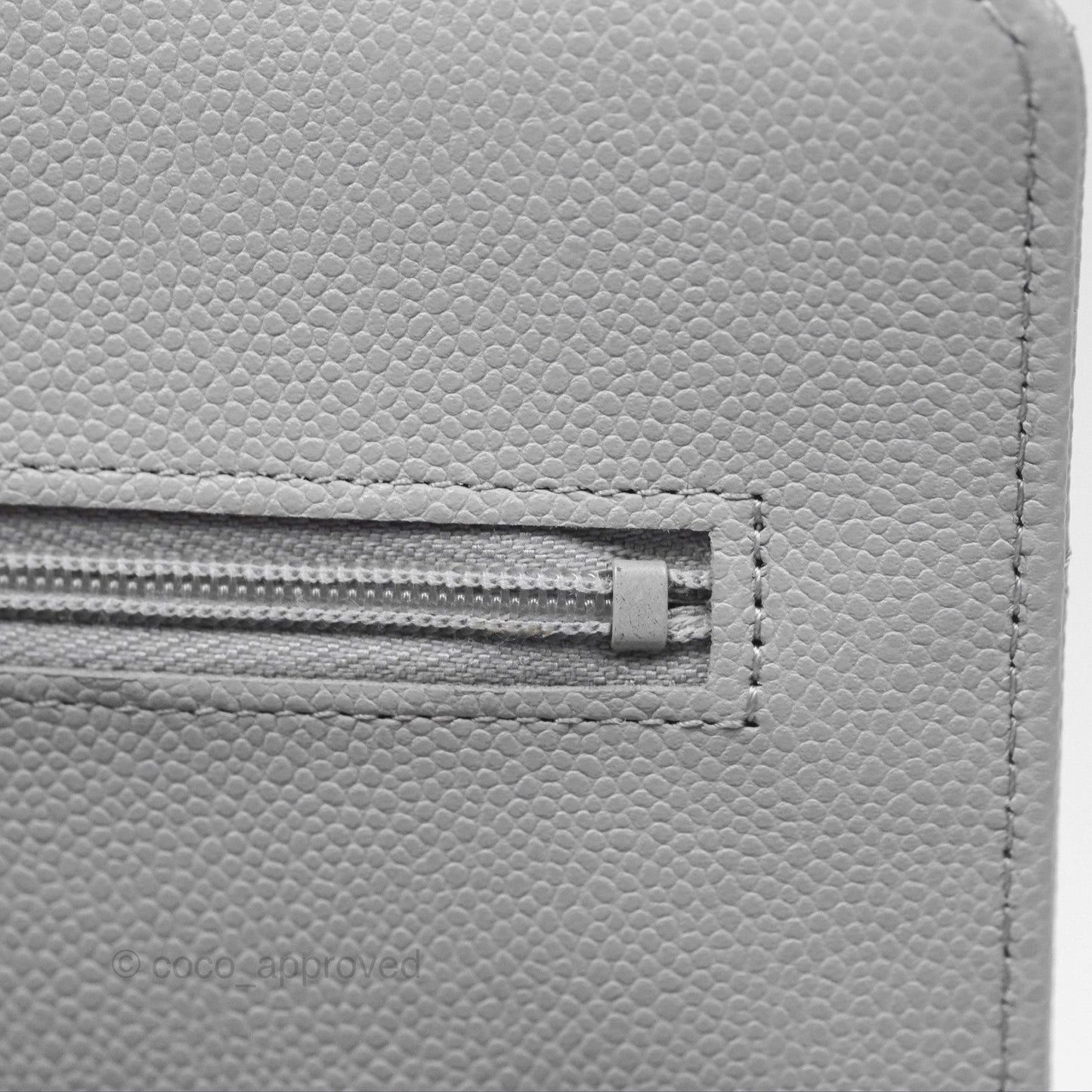 Chanel Quilted Classic Wallet on Chain WOC Grey Caviar Gold Hardware