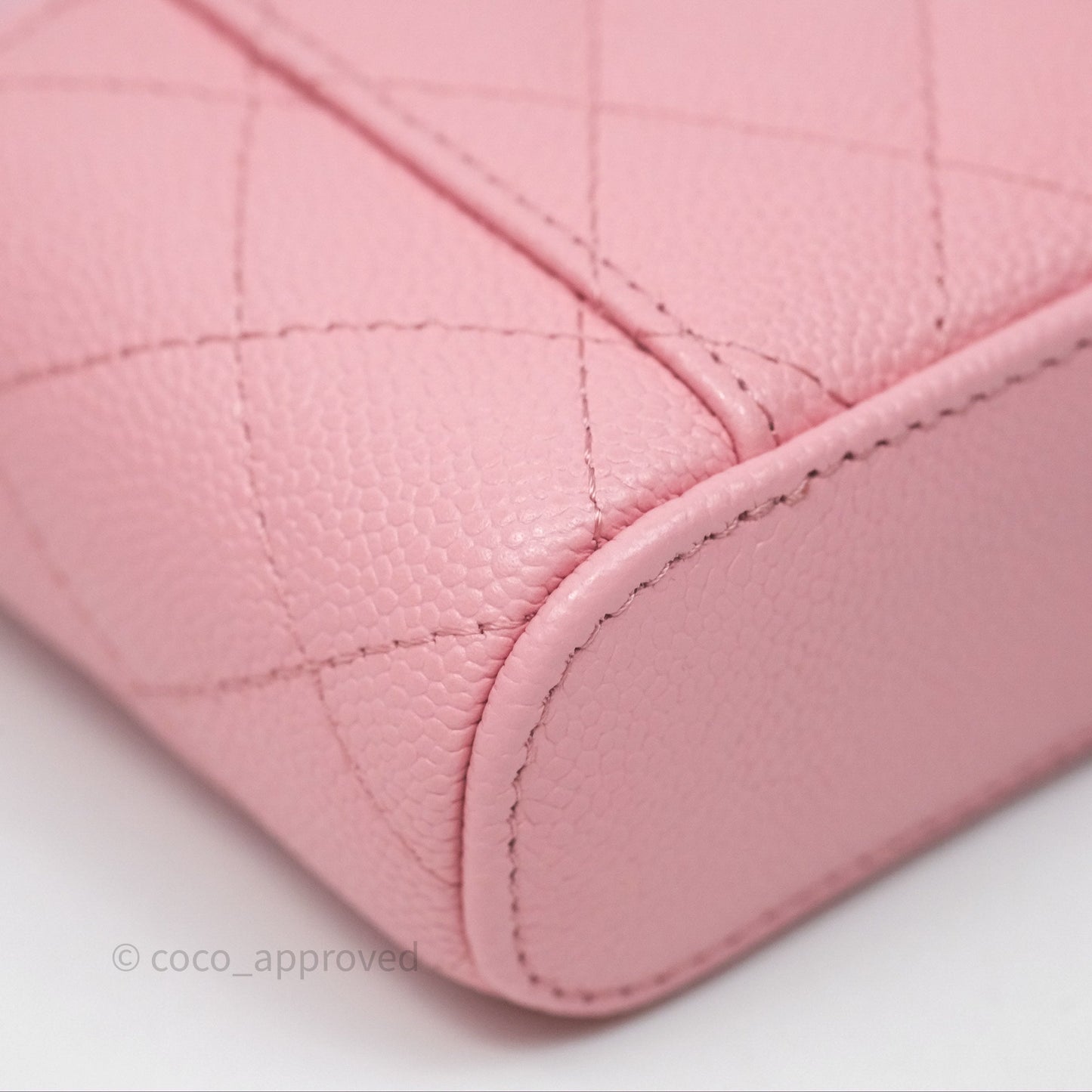 Chanel Quilted Mini Handle With Care Vanity Case With Chain Pink Caviar Gold Hardware