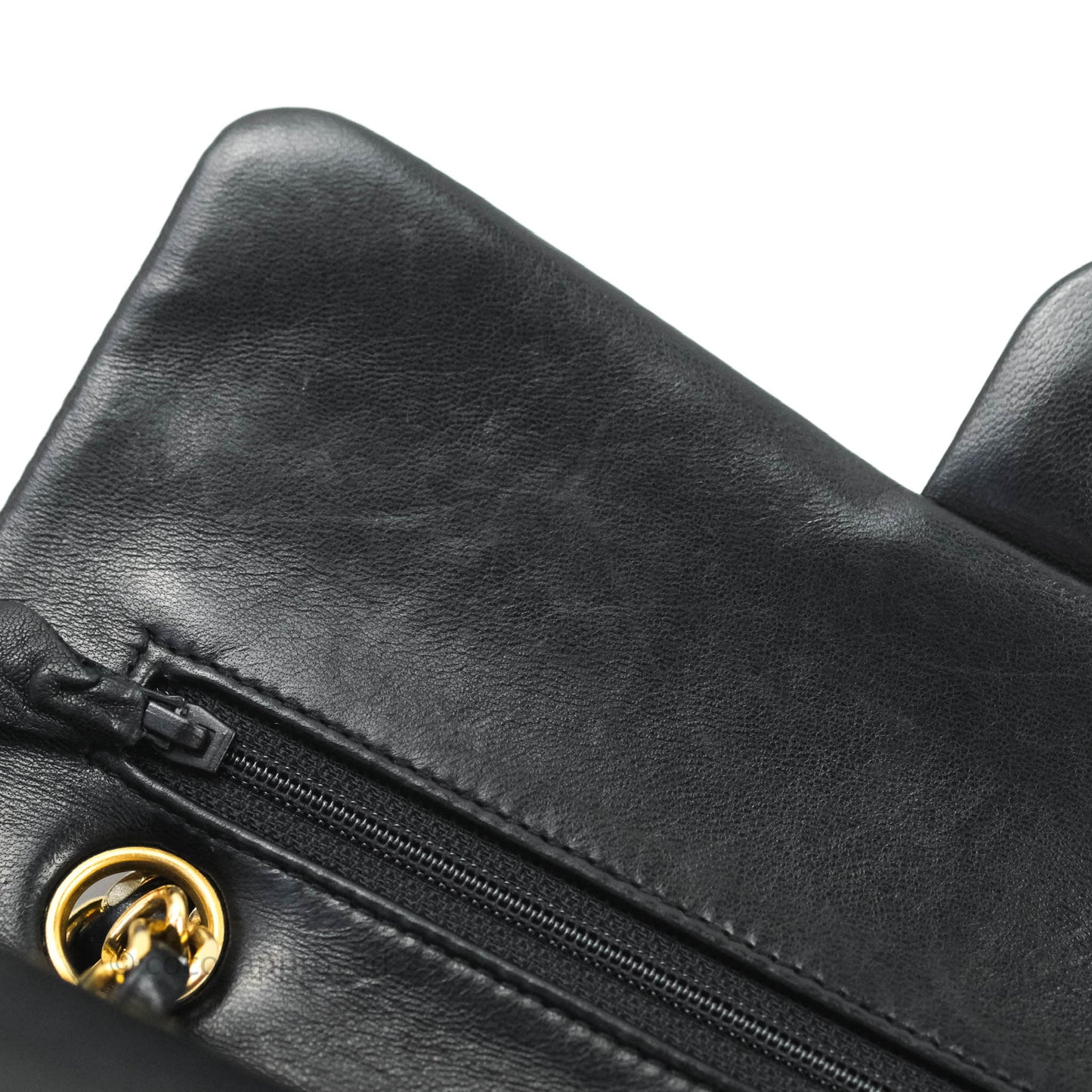 Chanel Vintage S/M Lambskin Small Double Flap Bag Black 24K Gold Hardware