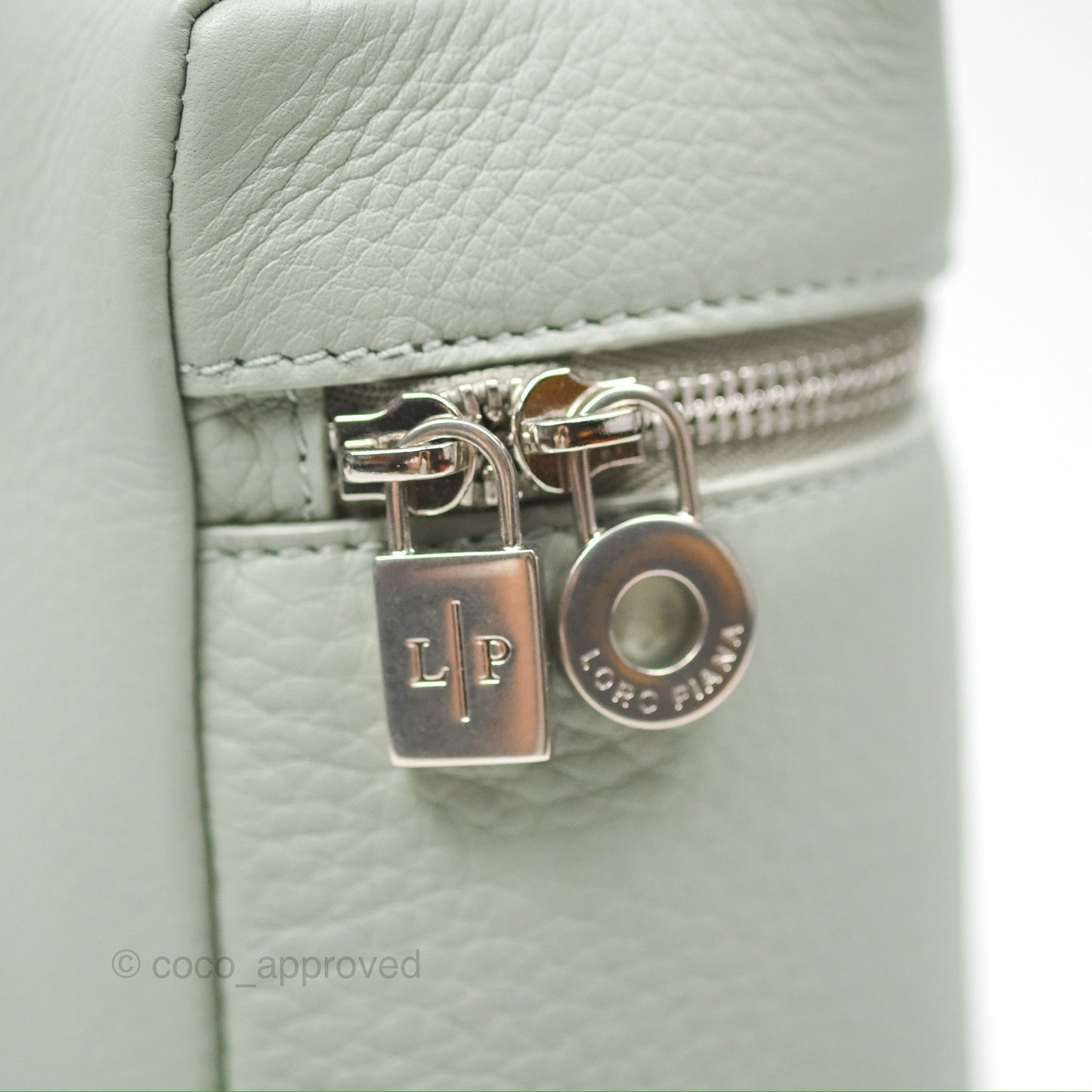 Loro Piana Extra Pocket Backpack L23.5 Eucalyptus Silver Hardware