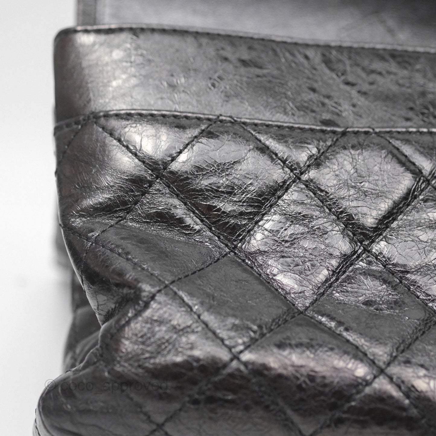 Chanel 228 Reissue Flap Quilted Black Crumpled Calfskin Ruthenium Hardware