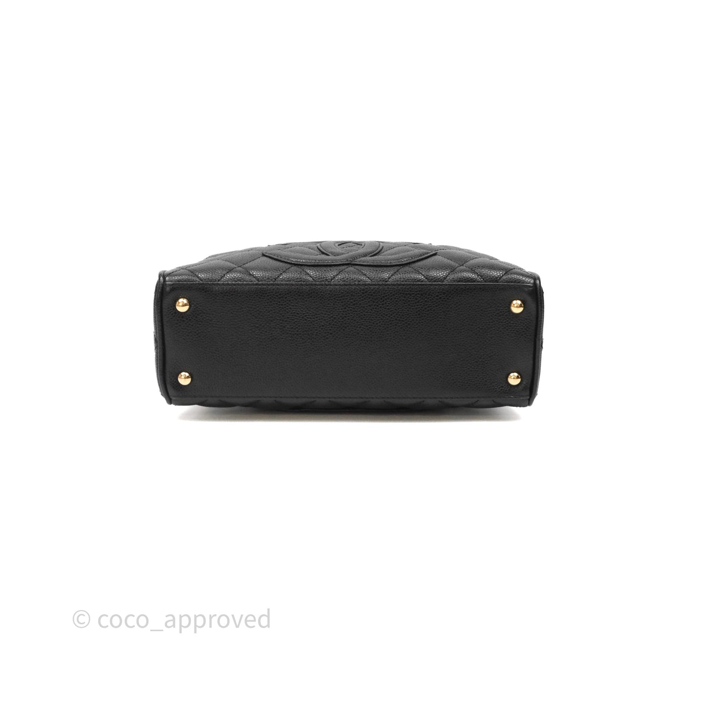 Chanel Vintage Mini CC Boston Bag Black Caviar Gold Hardware