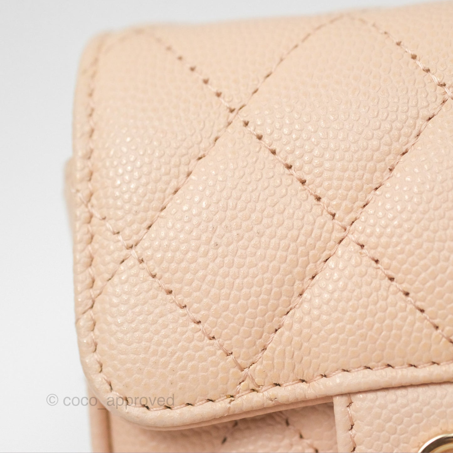 Chanel Mini Clutch With Chain Light Pink Caviar Gold Hardware