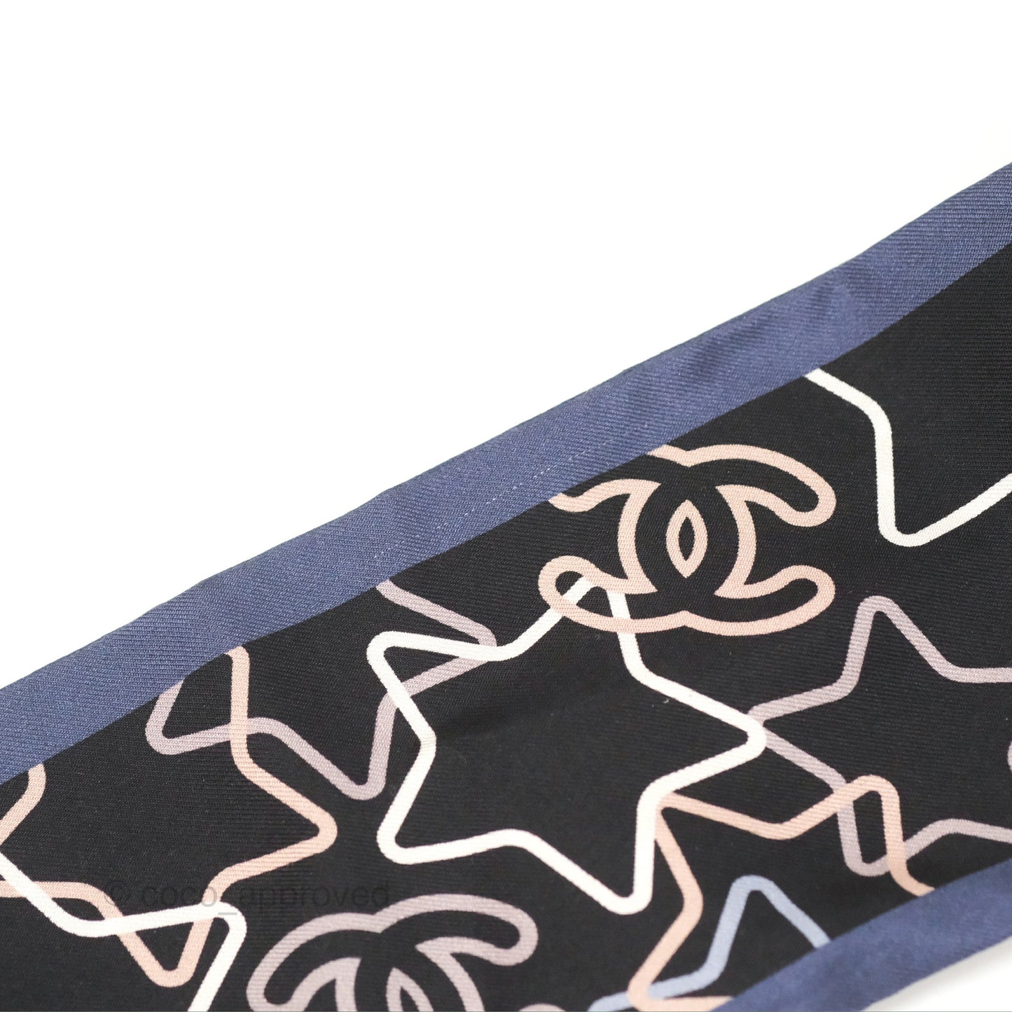Chanel CC Star Silk Hair Accessory Black