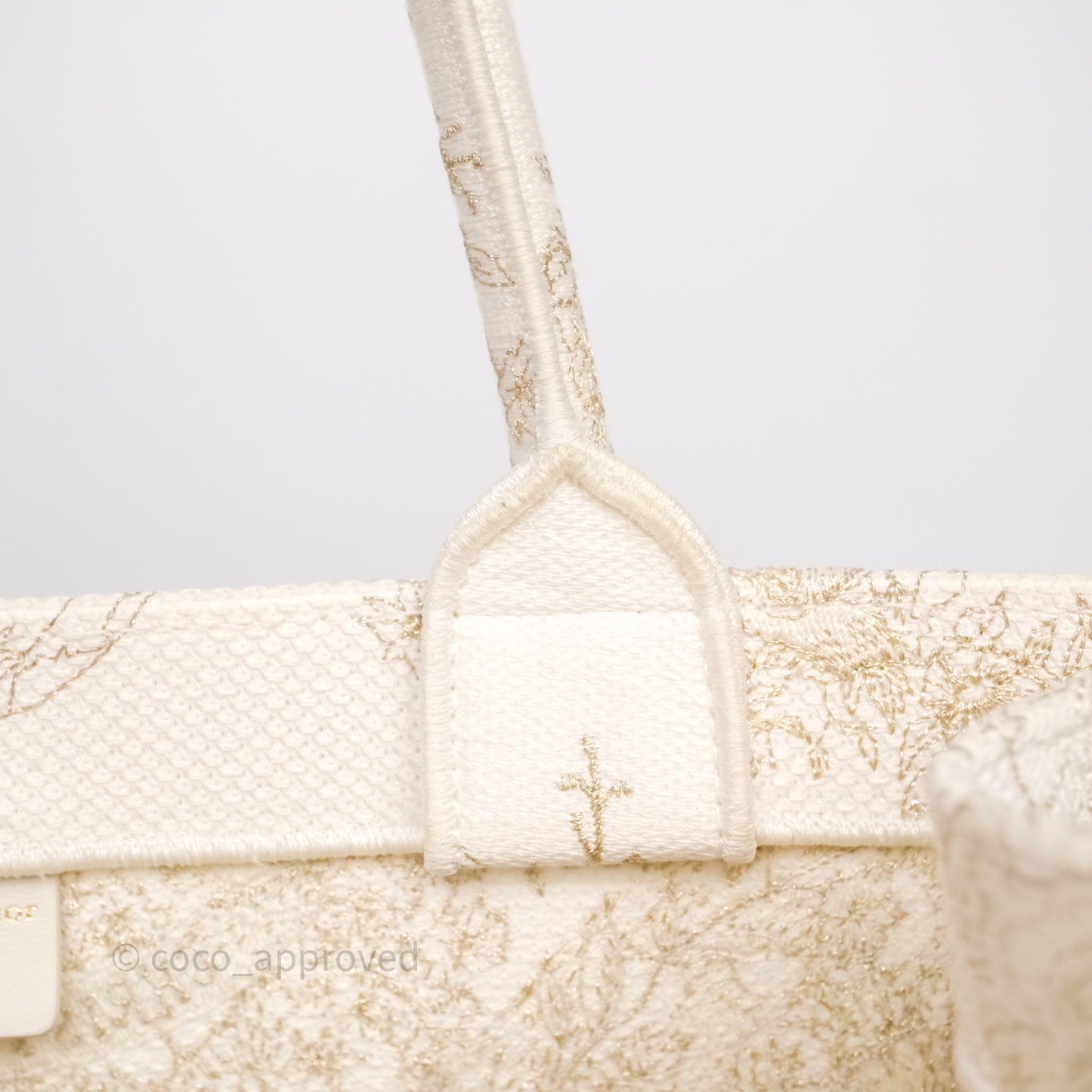 Christian Dior Medium Book Tote Latte Embroidery With Gold-Tone Metallic