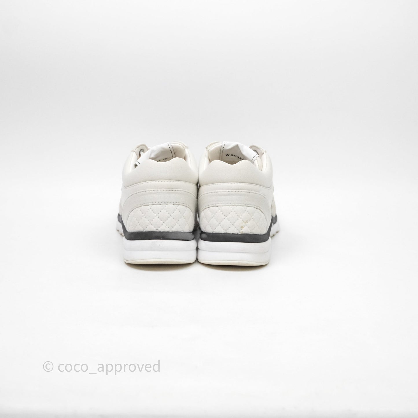 Chanel Logo Sneakers Light Grey Suede Calfskin Size 38.5