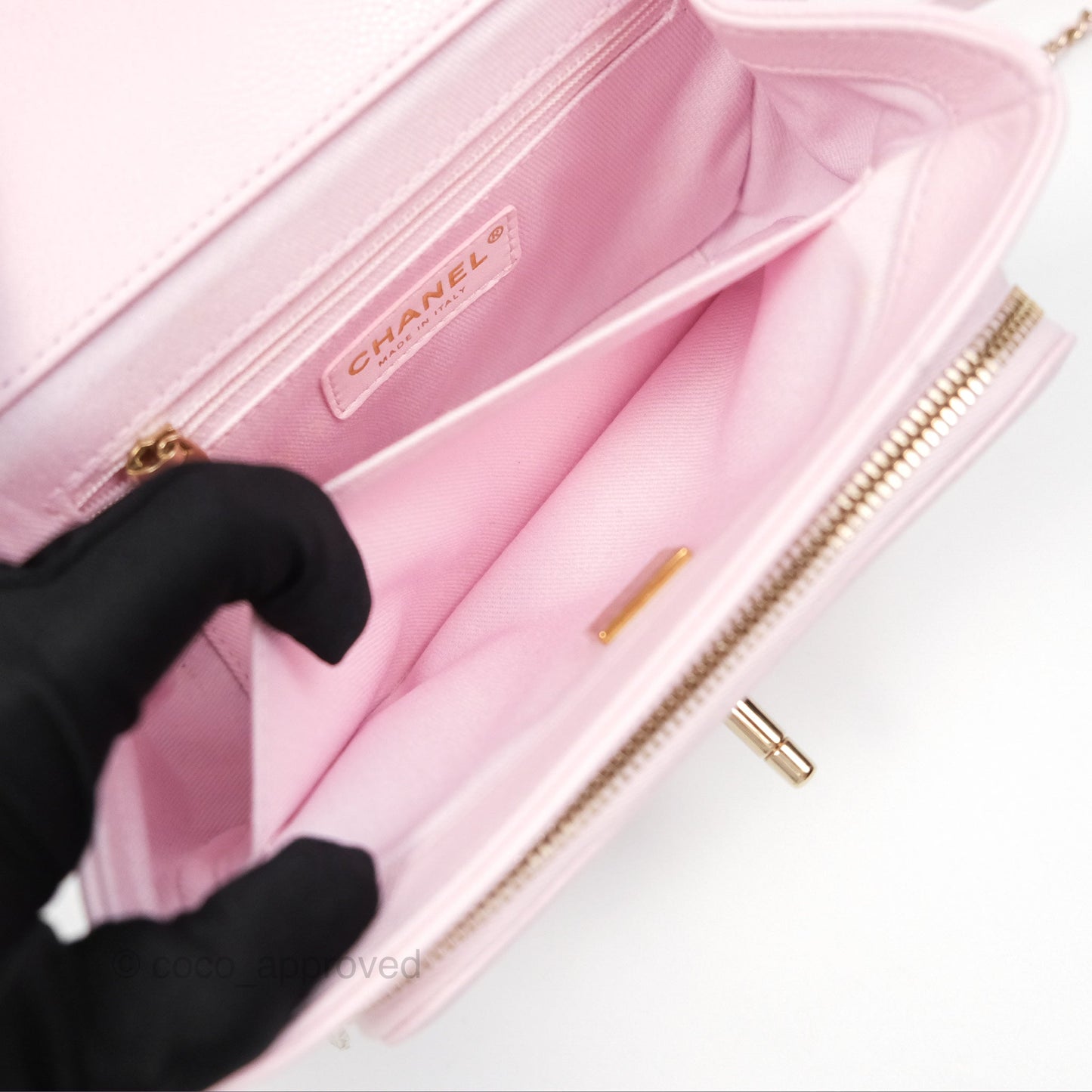Chanel Quilted Small Business Affinity Flap Light Pink Caviar Gold Hardware