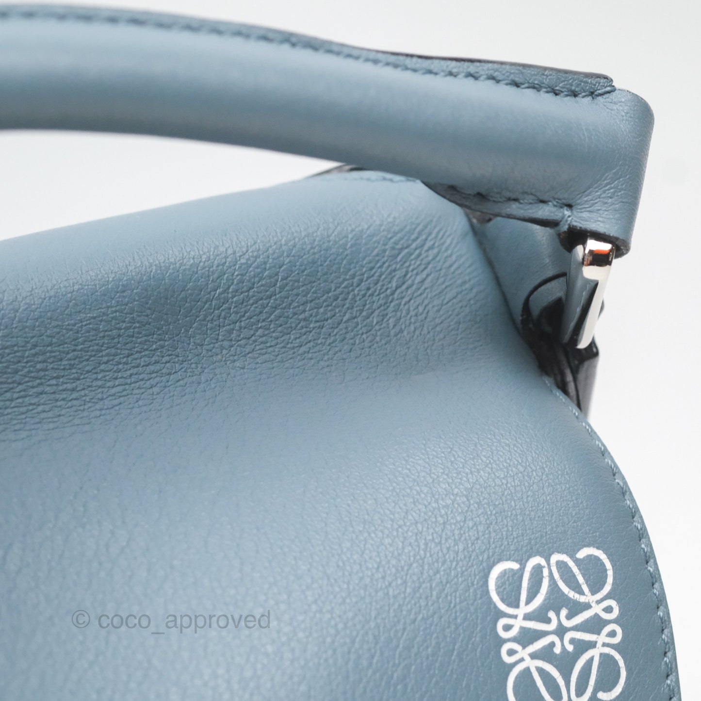 Loewe Small Puzzle Bag Blue Calfskin Silver Hardware