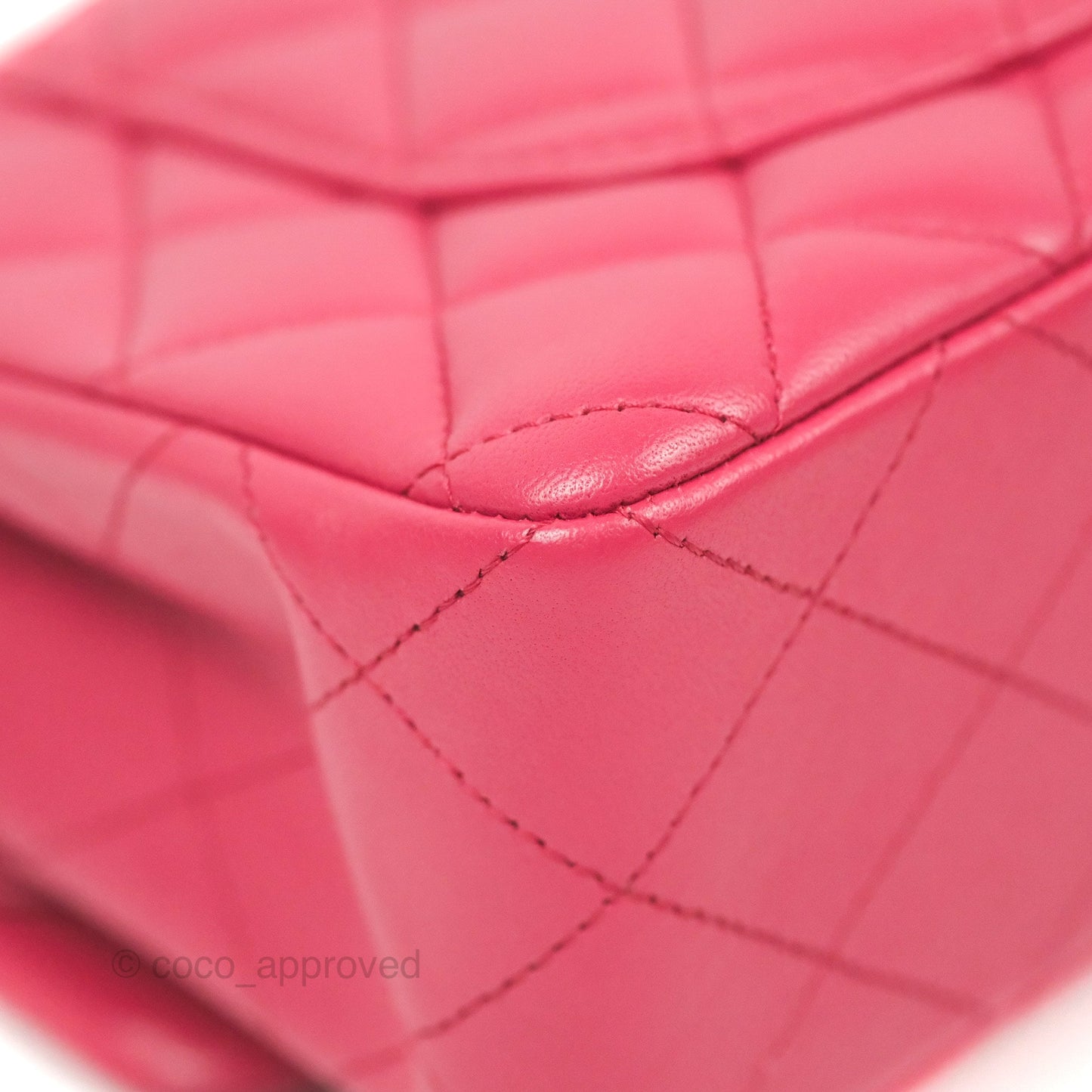 Chanel Small Classic Flap Quilted Dark Rosy Pink Lambskin Silver Hardware