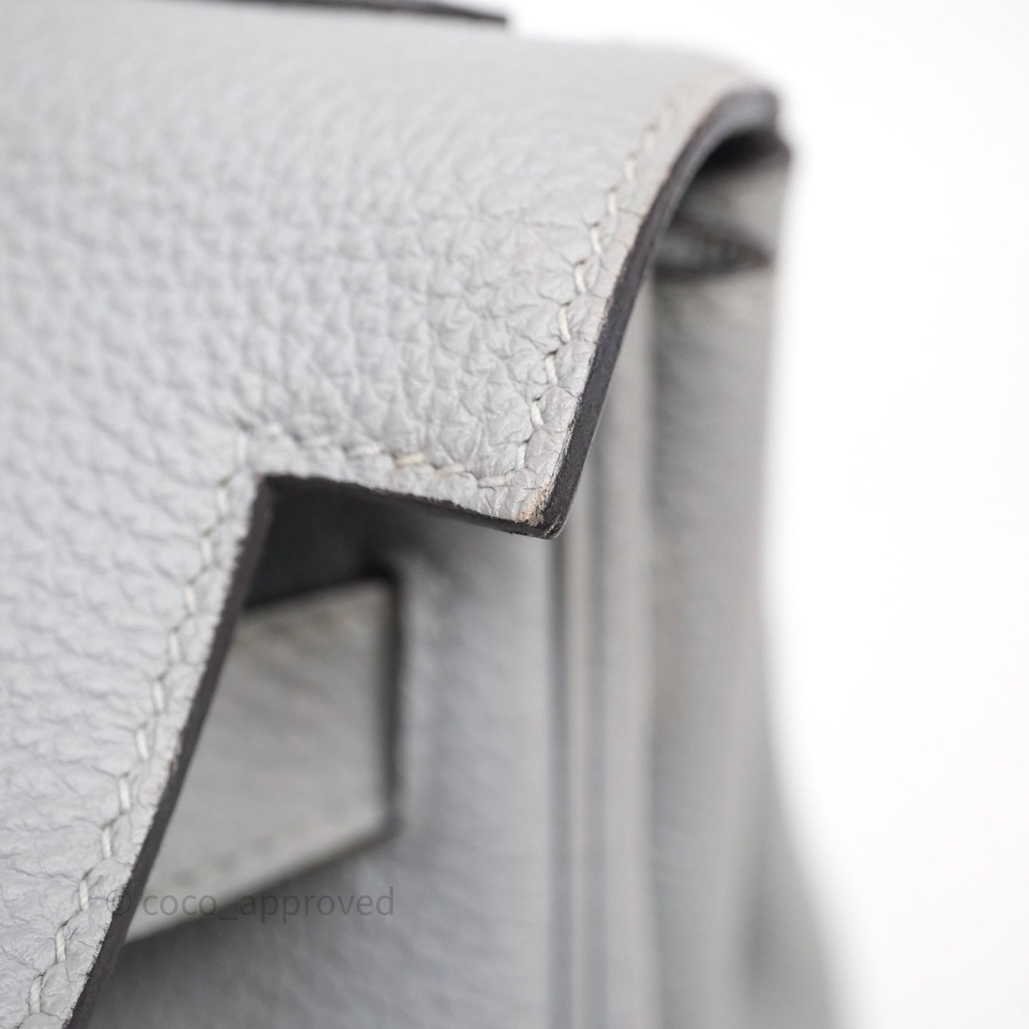 Hermès Kelly 32 Retourne Bleu Glacier 8U Togo Palladium Hardware