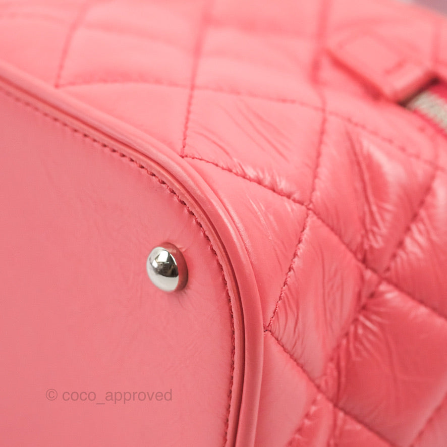 Chanel Aquarium PVC Coral Pink Crumpled Calfskin Silver Hardware