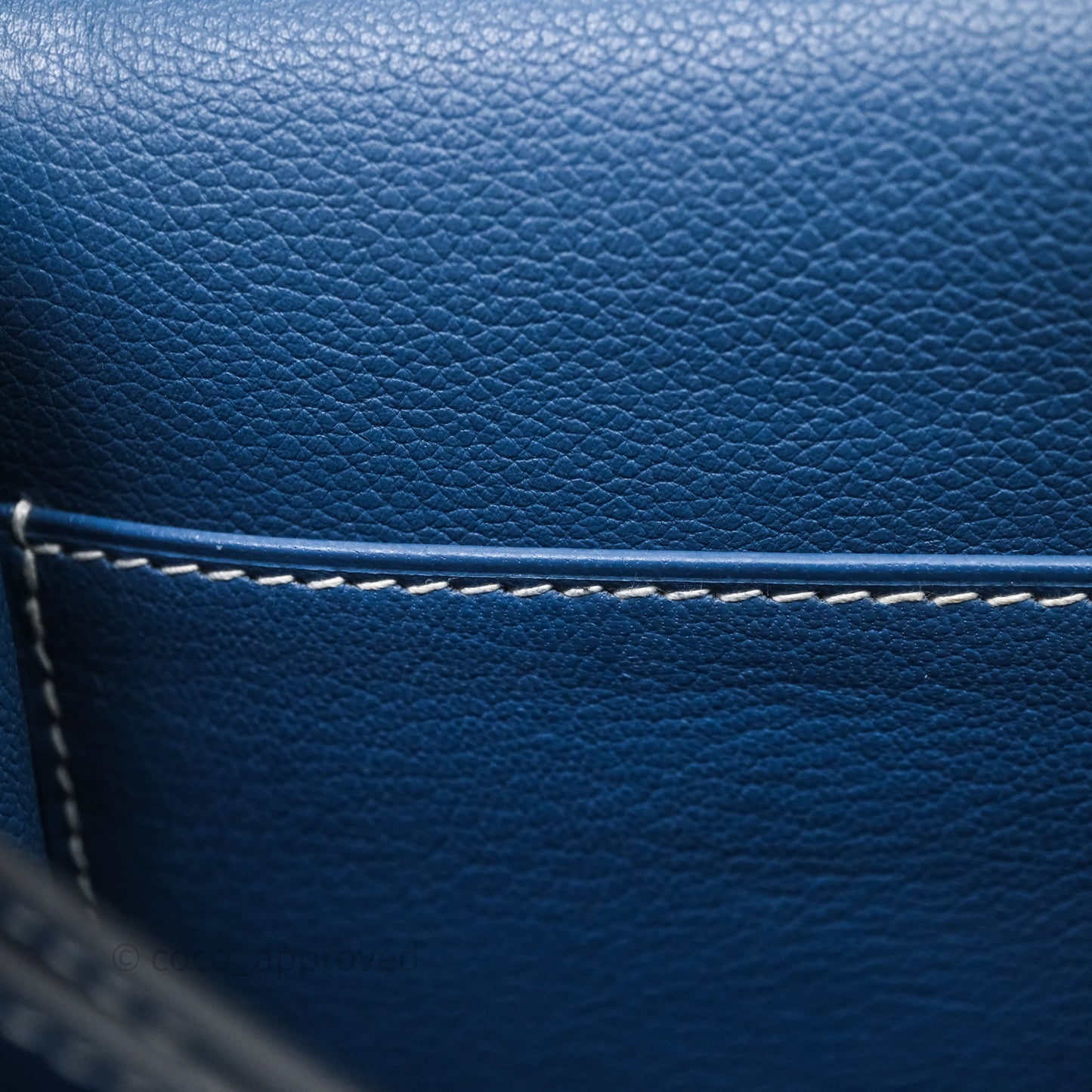 Hermès Roulis 23 Blue Evercolor Palladium Hardware