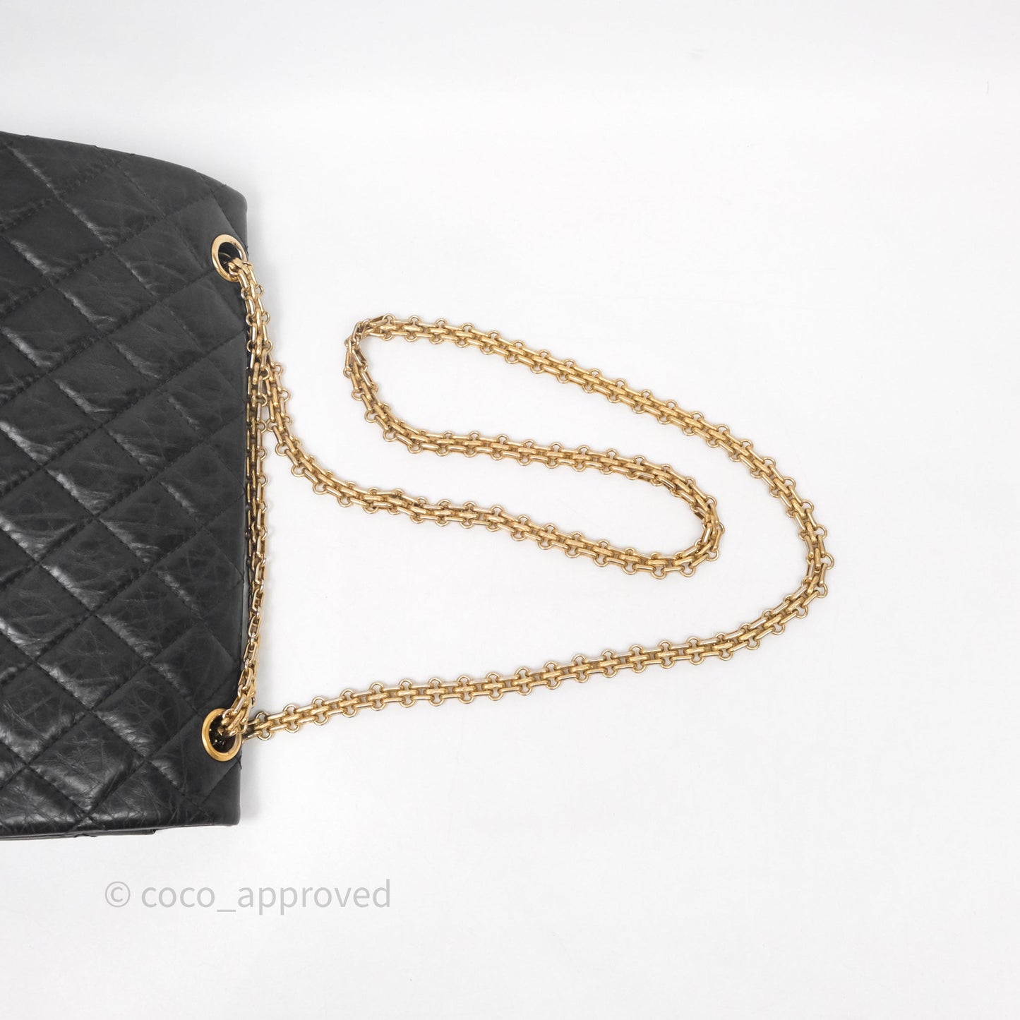 Chanel Quilted 2.55 Reissue 226 Flap Bag Black Aged Calfskin Gold Hardware